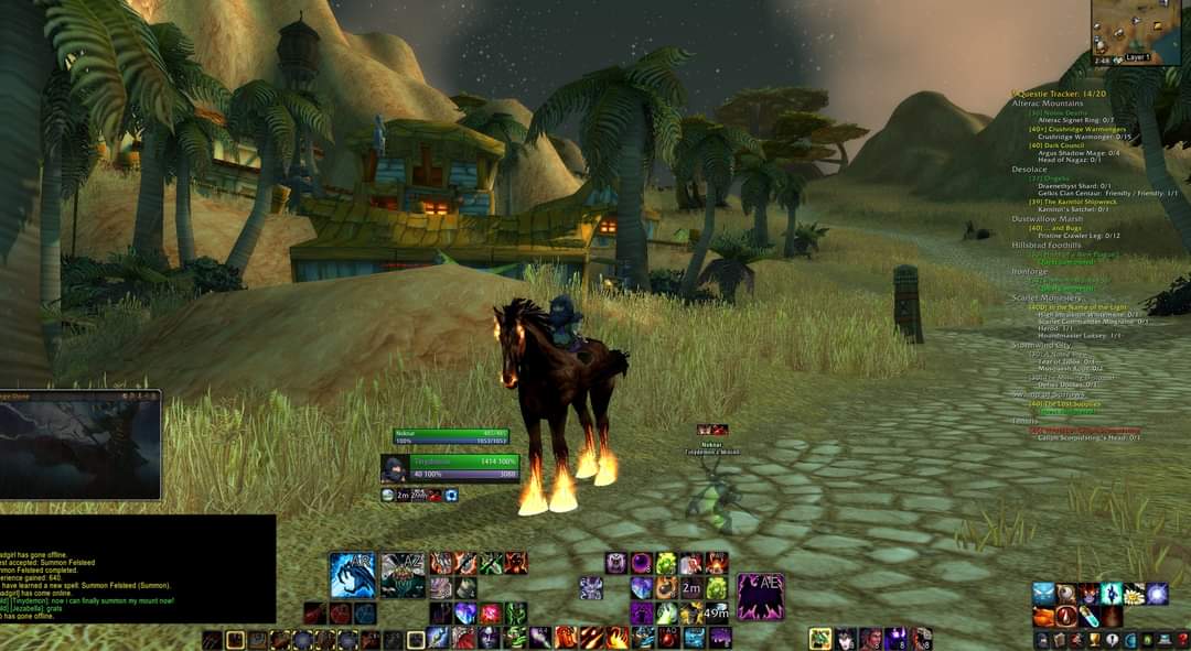 It has taken me while to get to this point but finally i can summon my Felsteed horse in World