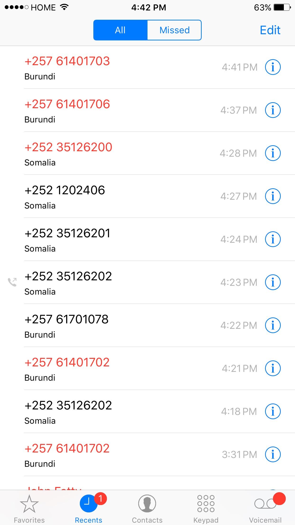 Anyone else getting spam calls from 257 numbers I block one another calls. canada