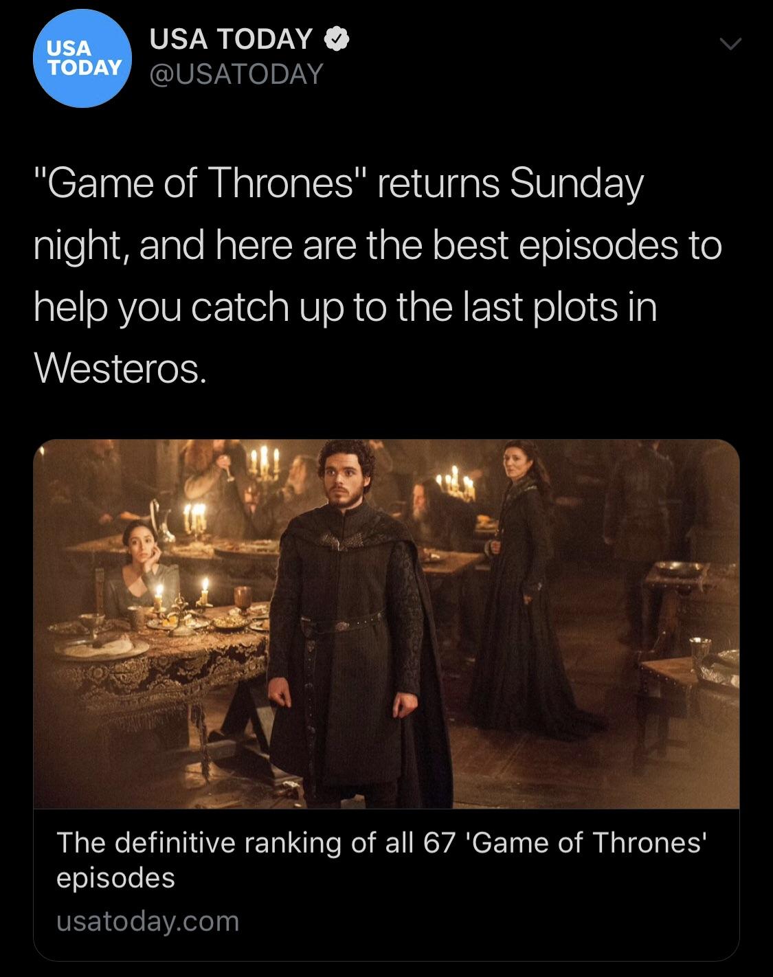 Dan I have found the definitive list of GOT episodes