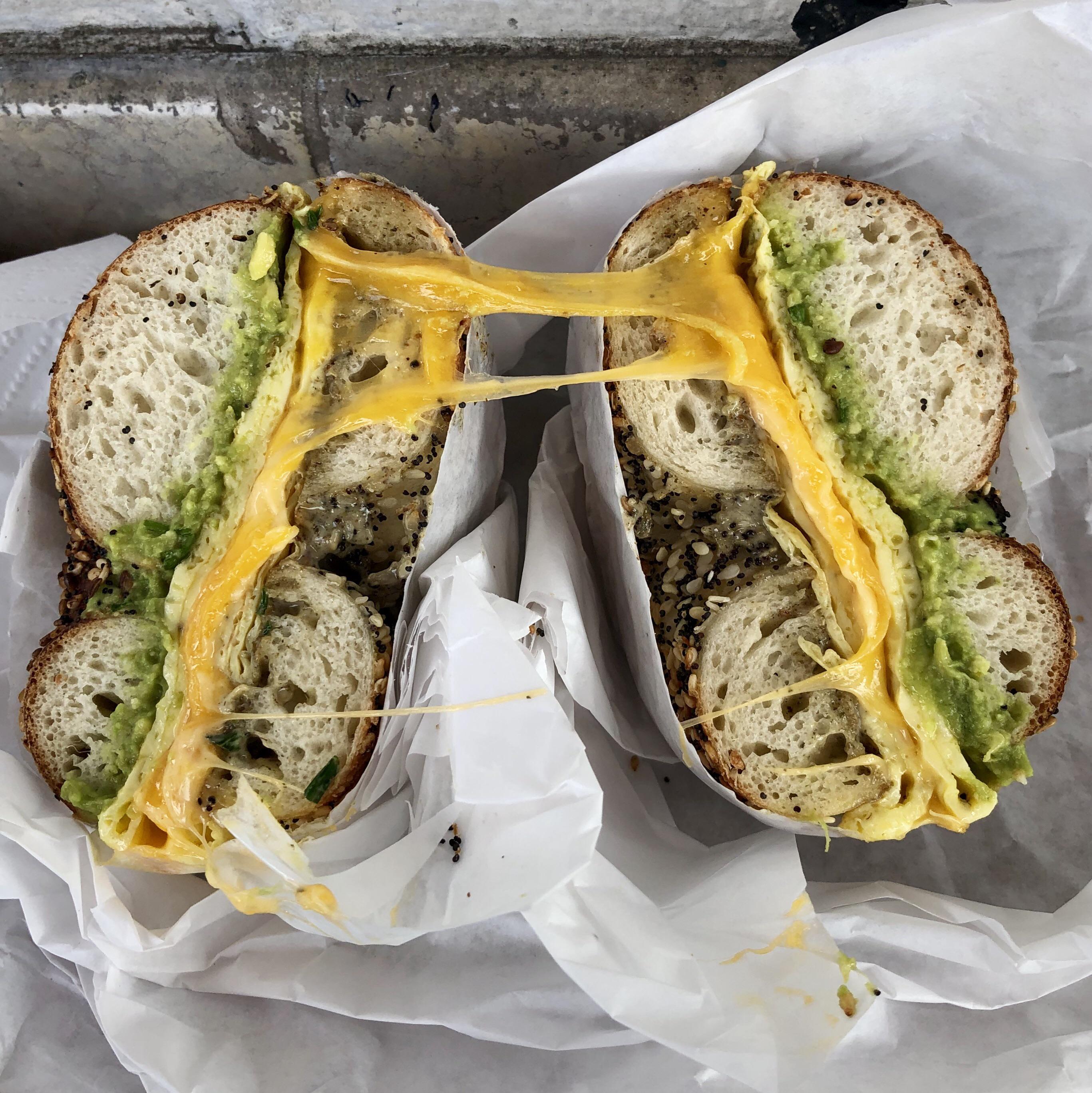 [I ate] an everything bagel with egg, cheese and avocado food