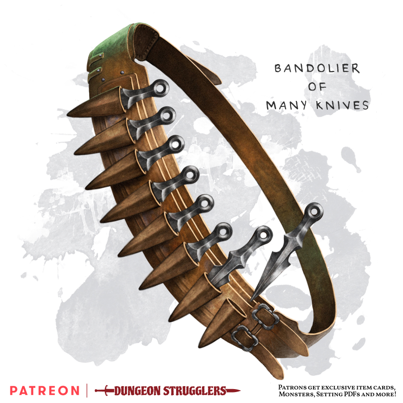 [OC][Homebrew] Bandolier of Many Knives Wondrous item r/DnD
