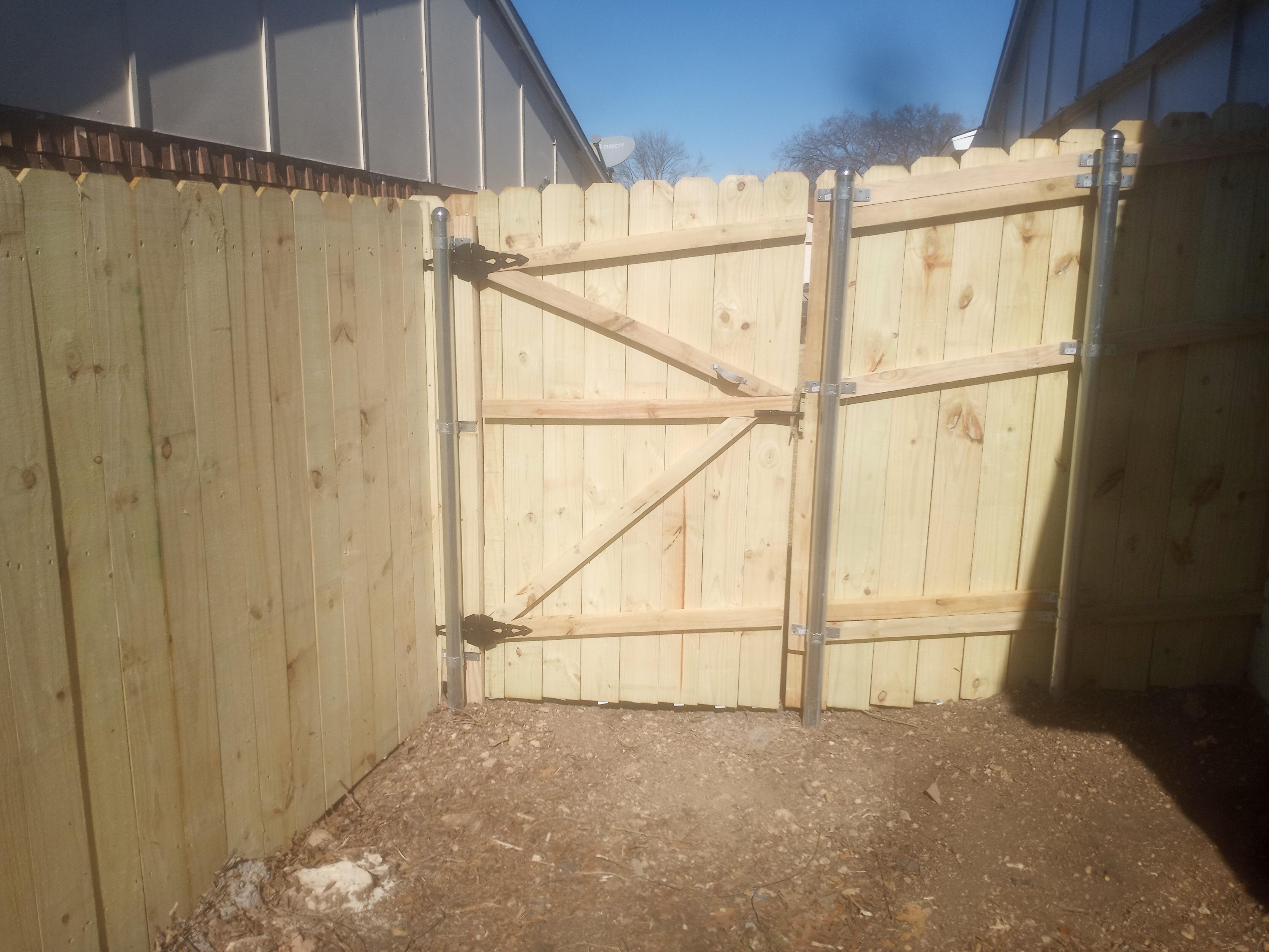 Gate that swings in FenceBuilding
