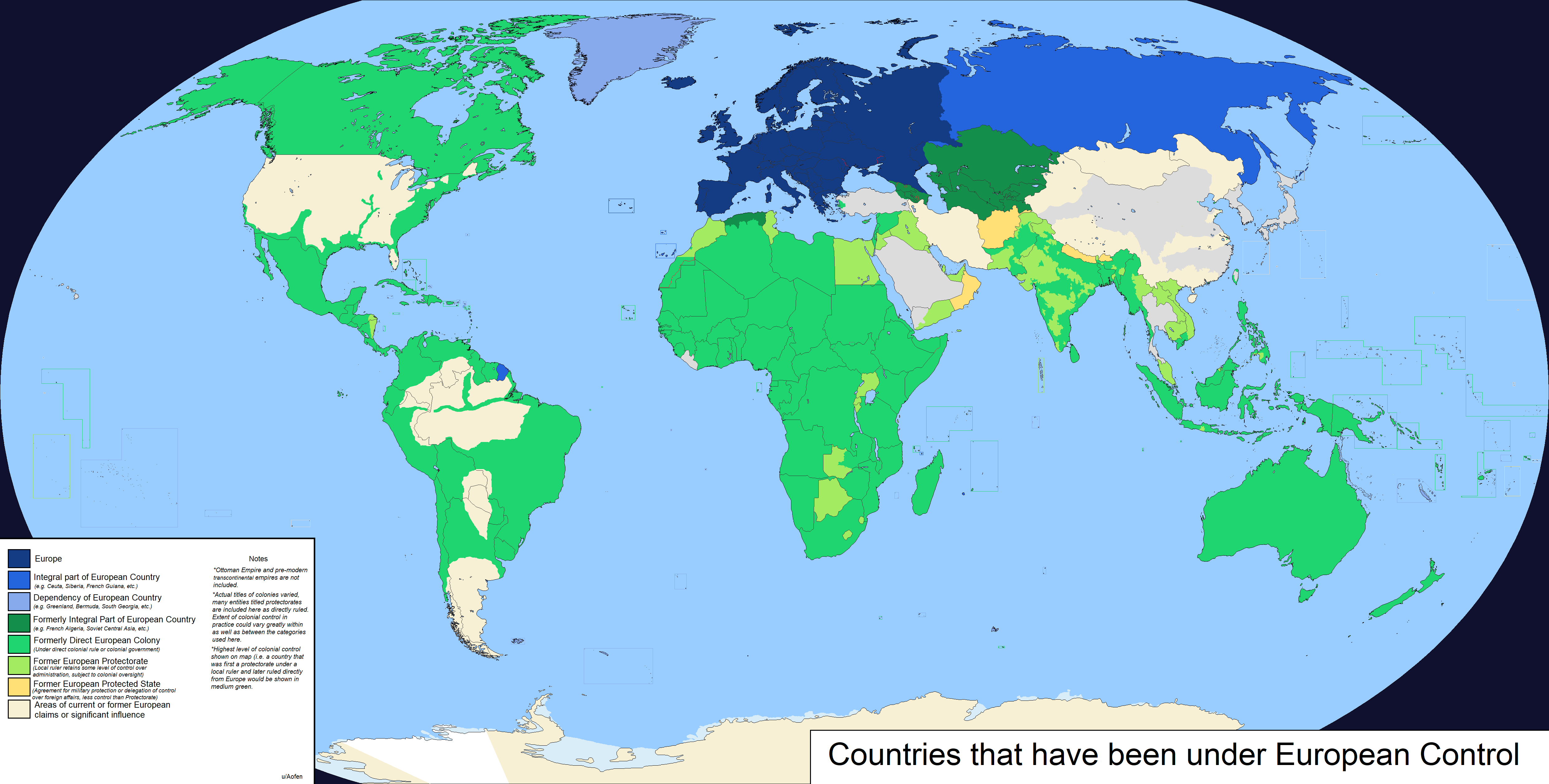 Everywhere Colonized by European Powers r/MapPorn