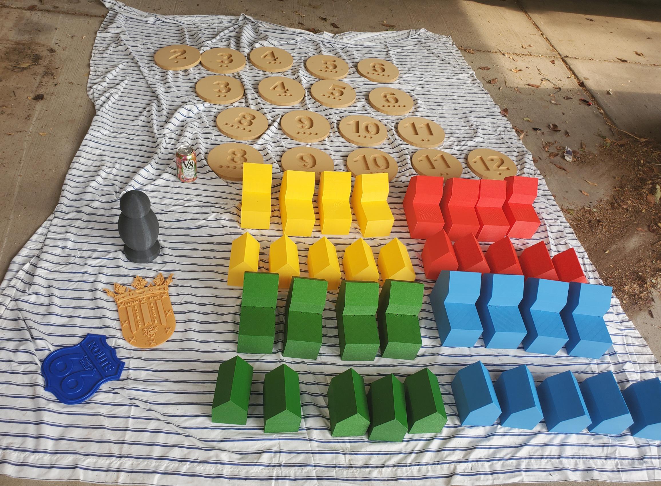 Giant game pieces for ABQ comicon set r/Catan