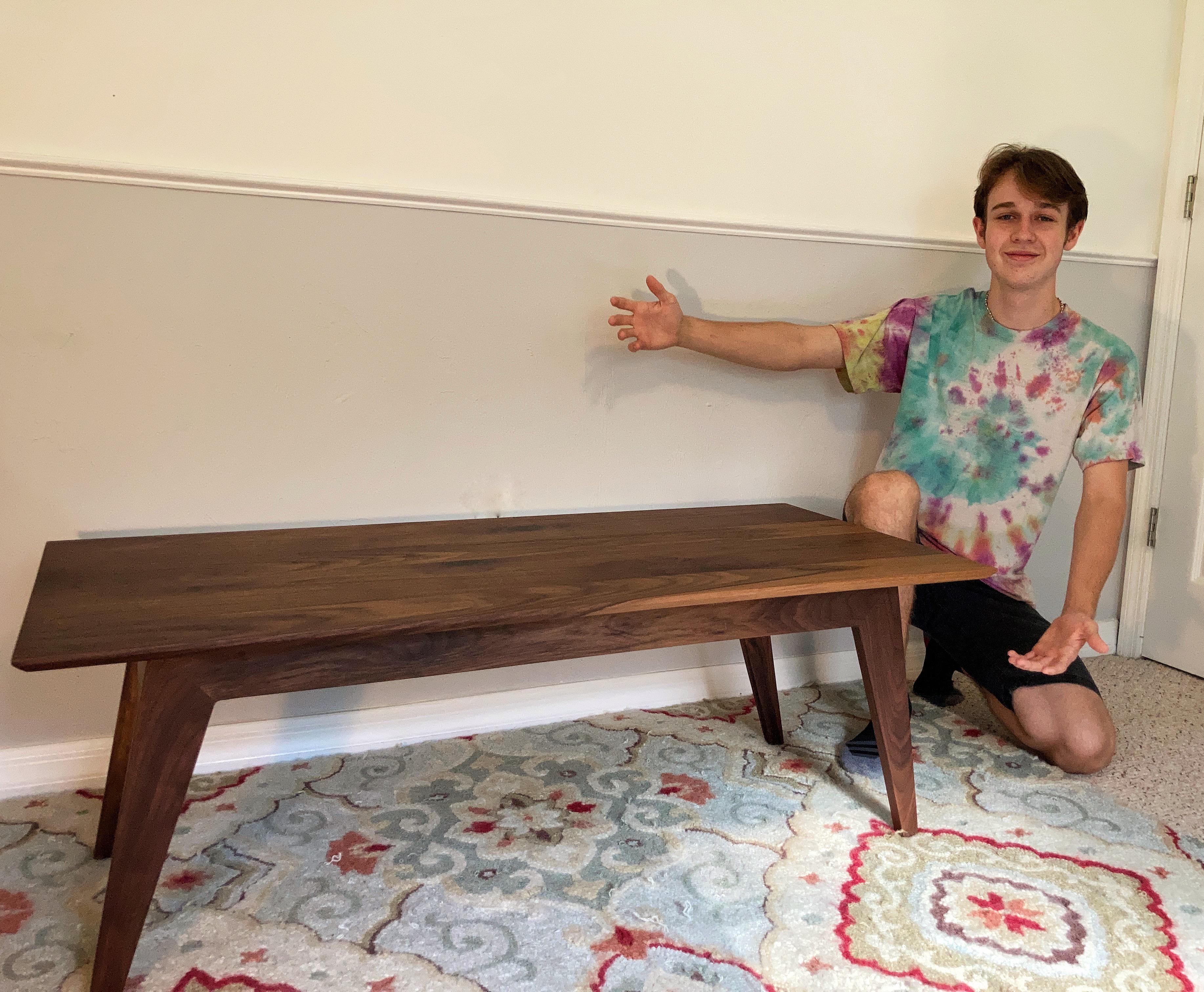 Just finished my first real piece of furniture (mid century modern