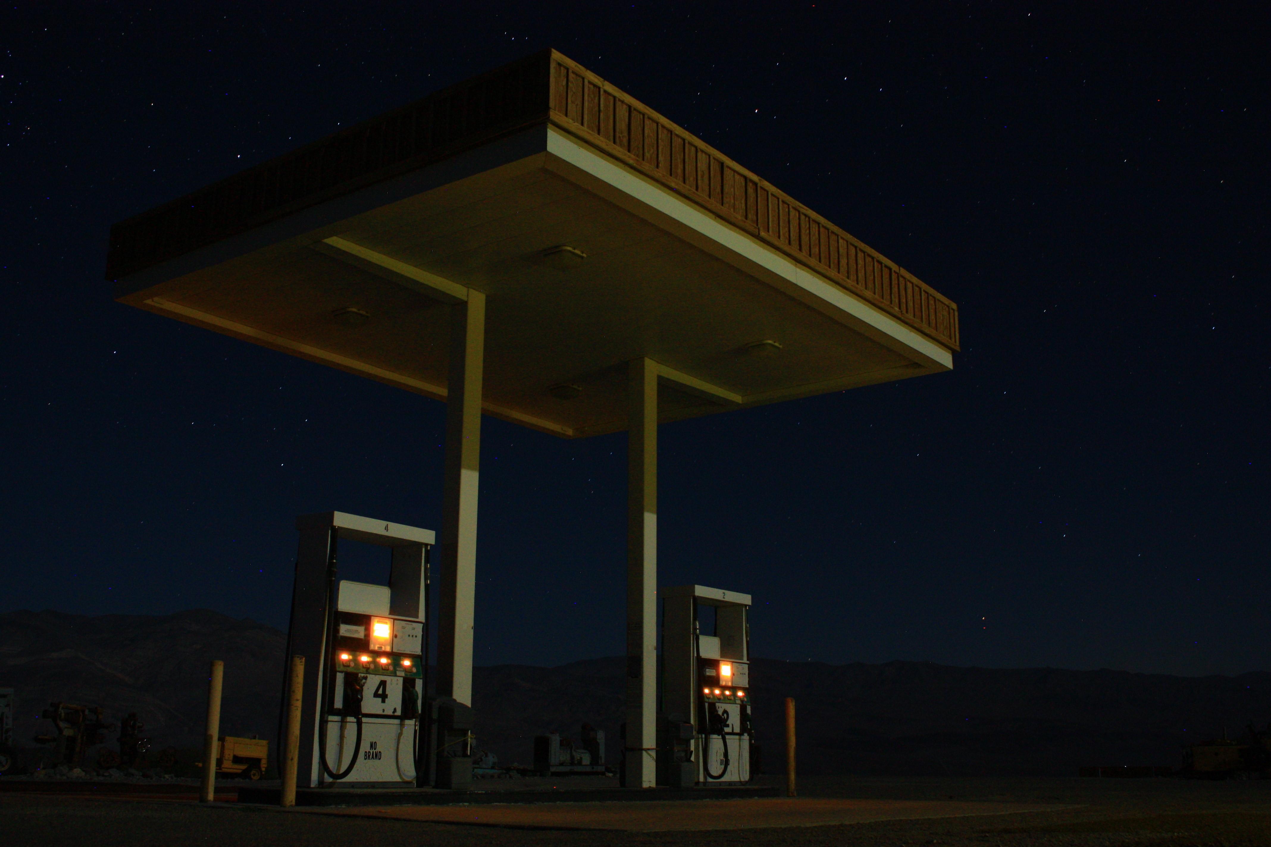 Made a roadtrip, took a picture 'Gas station at night' (Death Valley