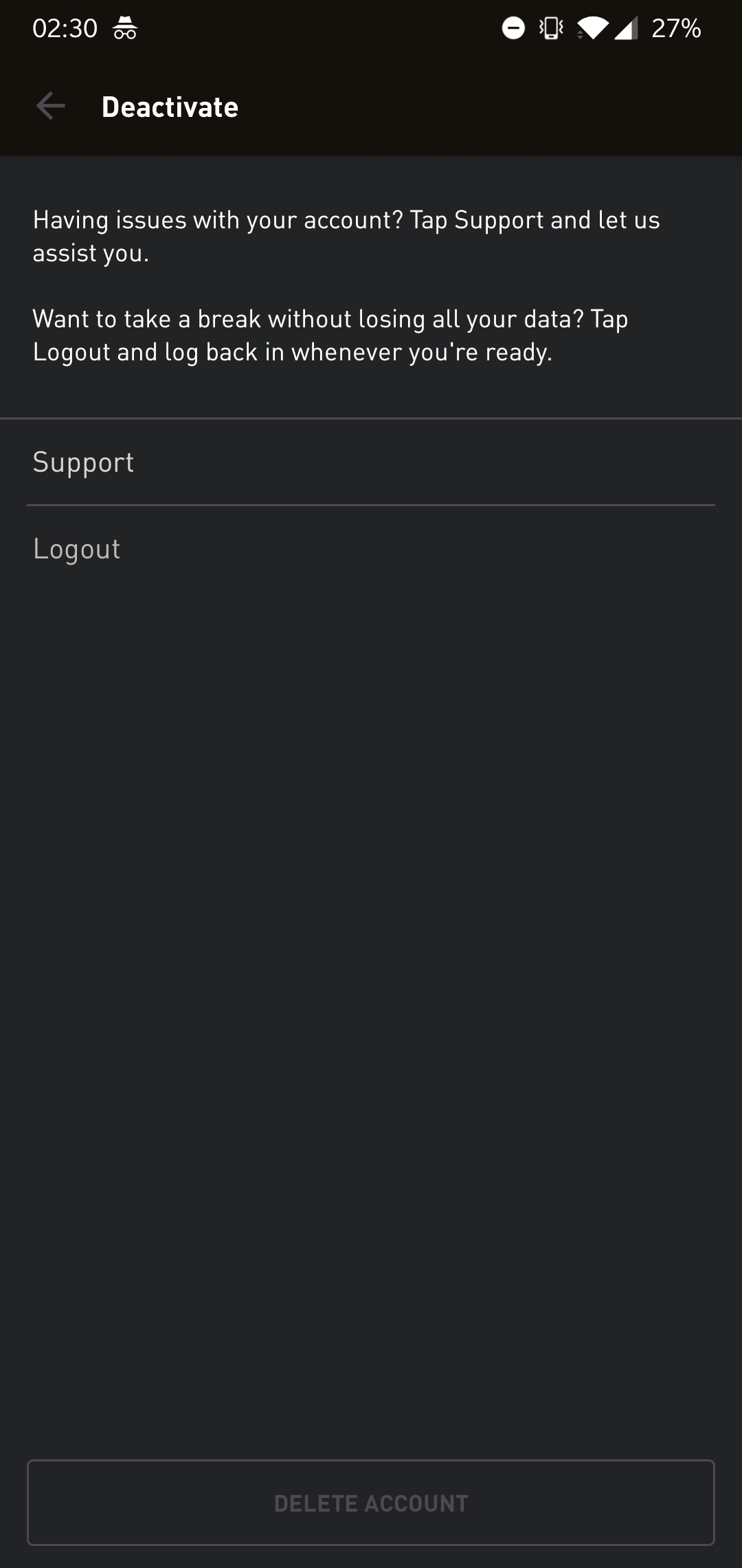 When you try to delete your Grindr account, the app makes it look like