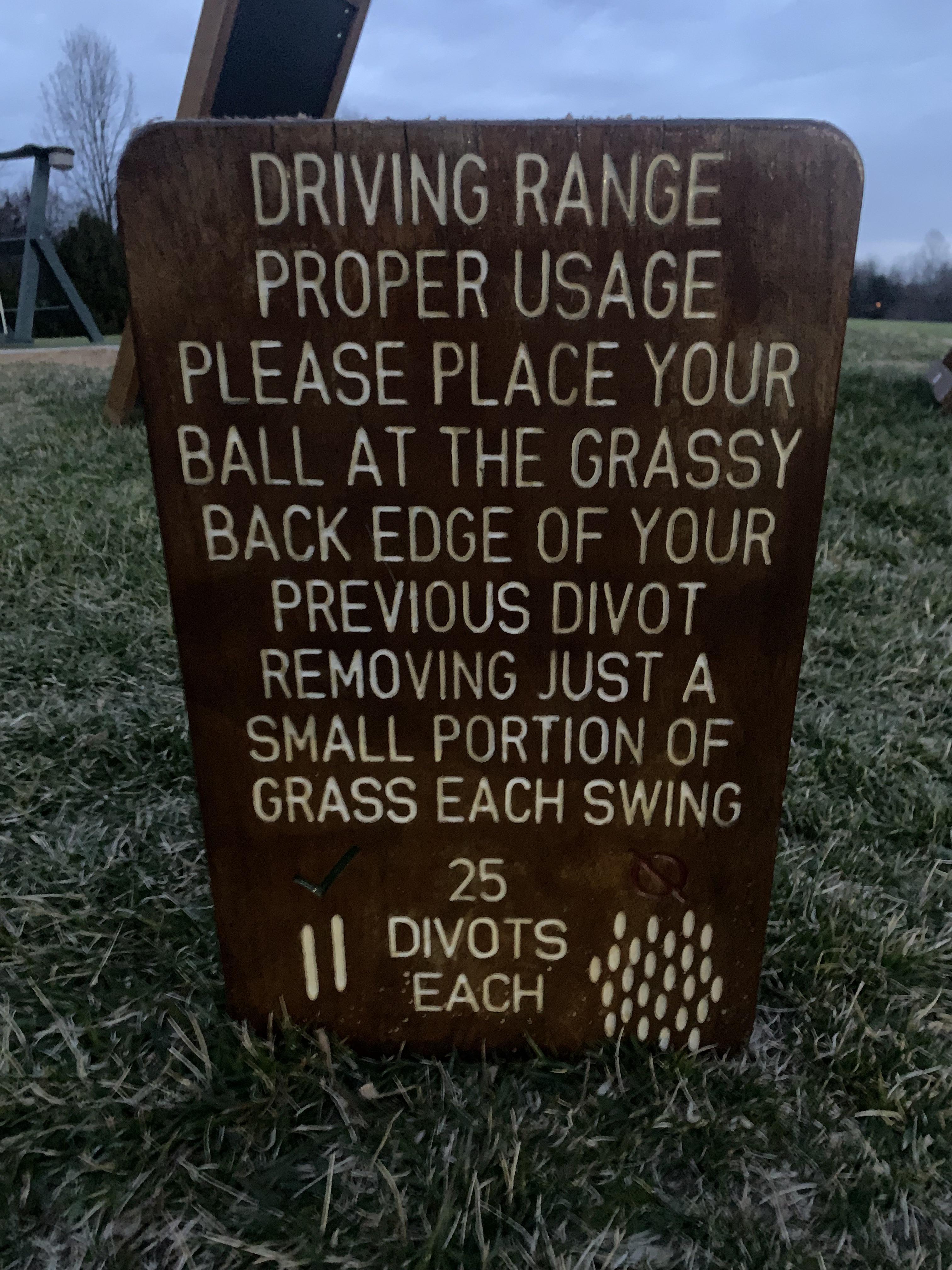 Our new sign for range etiquette r/golf