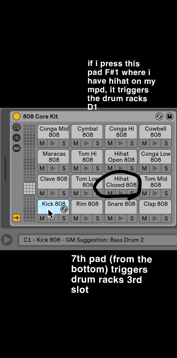 i'm having problem using drum rack with my akai mpd218. it triggerd