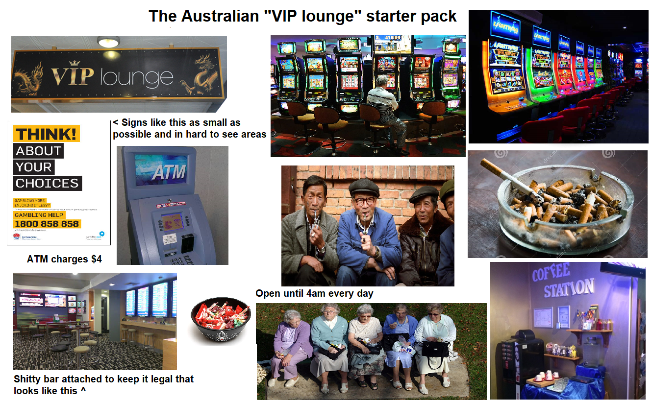 The Australian 'VIP lounge' starter pack r/starterpacks