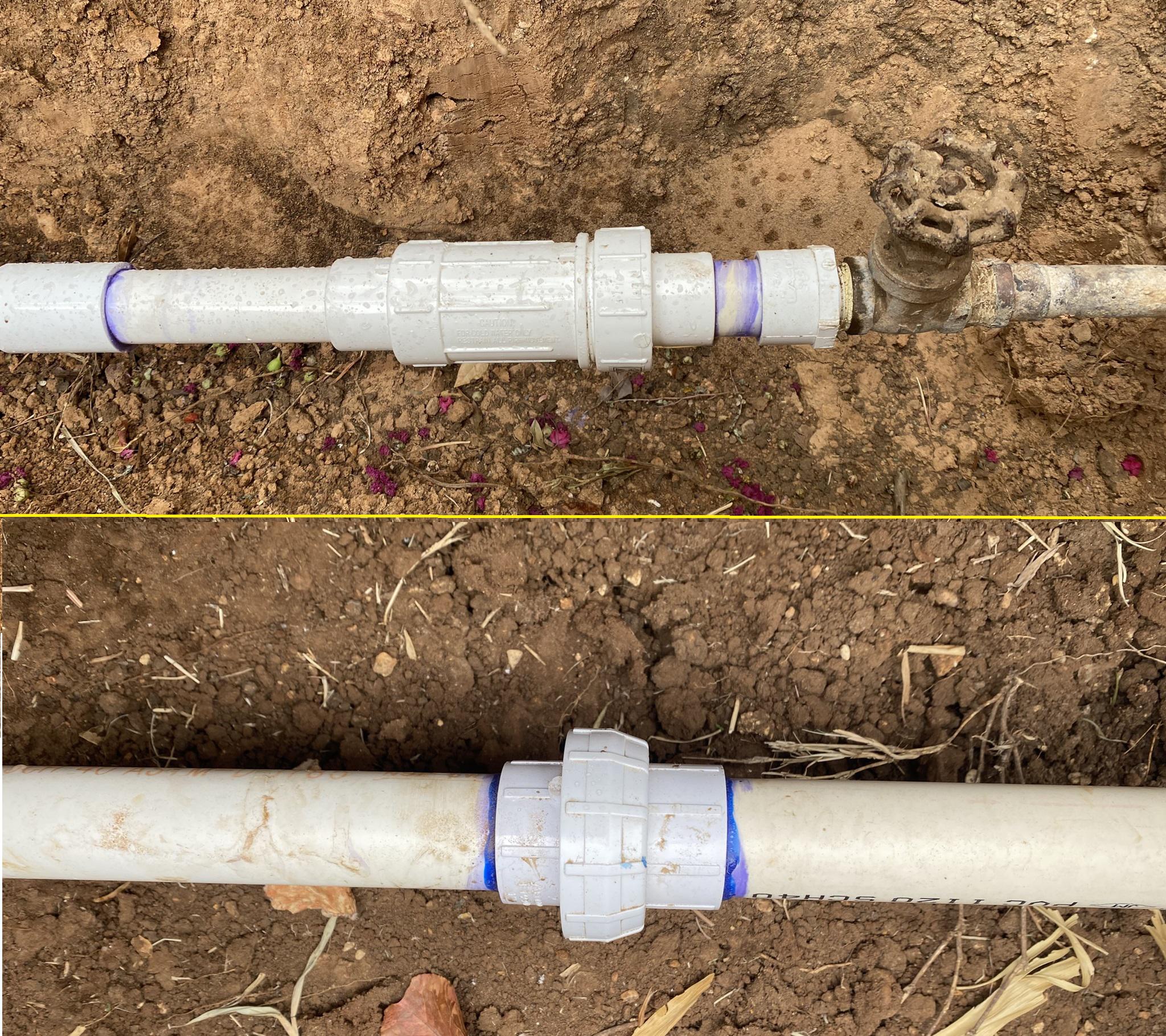 I had to make two quick fixes in a 1" PVC water supply line that carries 50 psi. Both of these