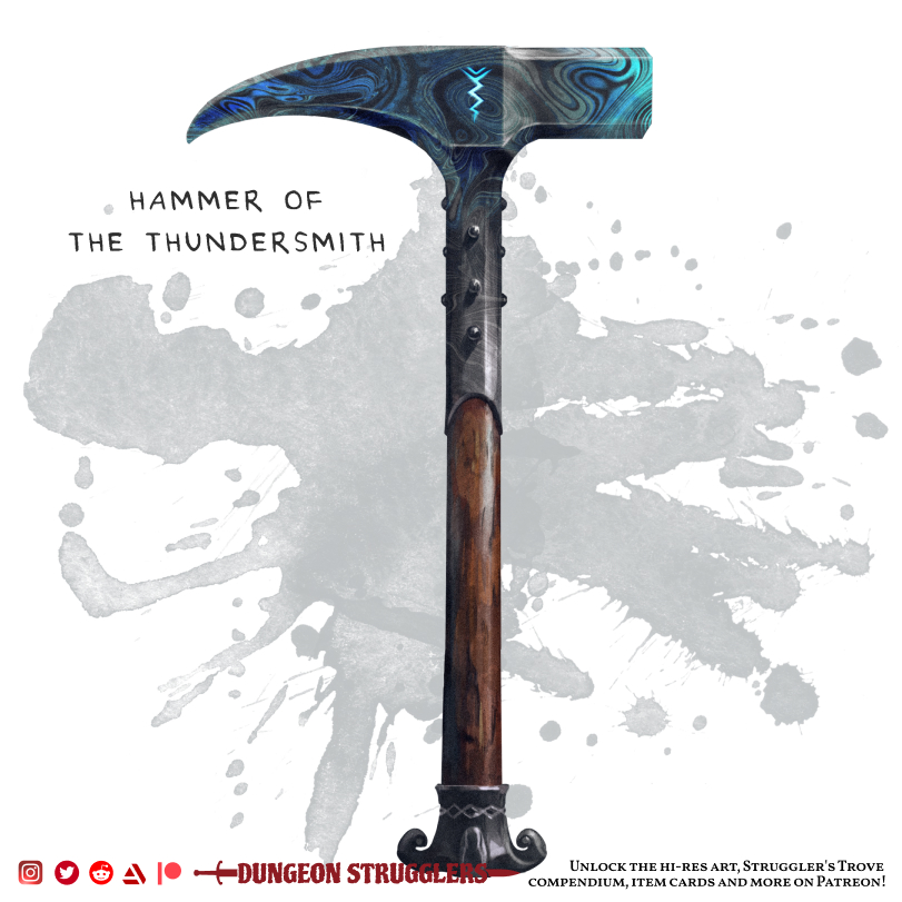 [OC][ART] Hammer of the Thundersmith Weapon (warhammer) {Dungeon