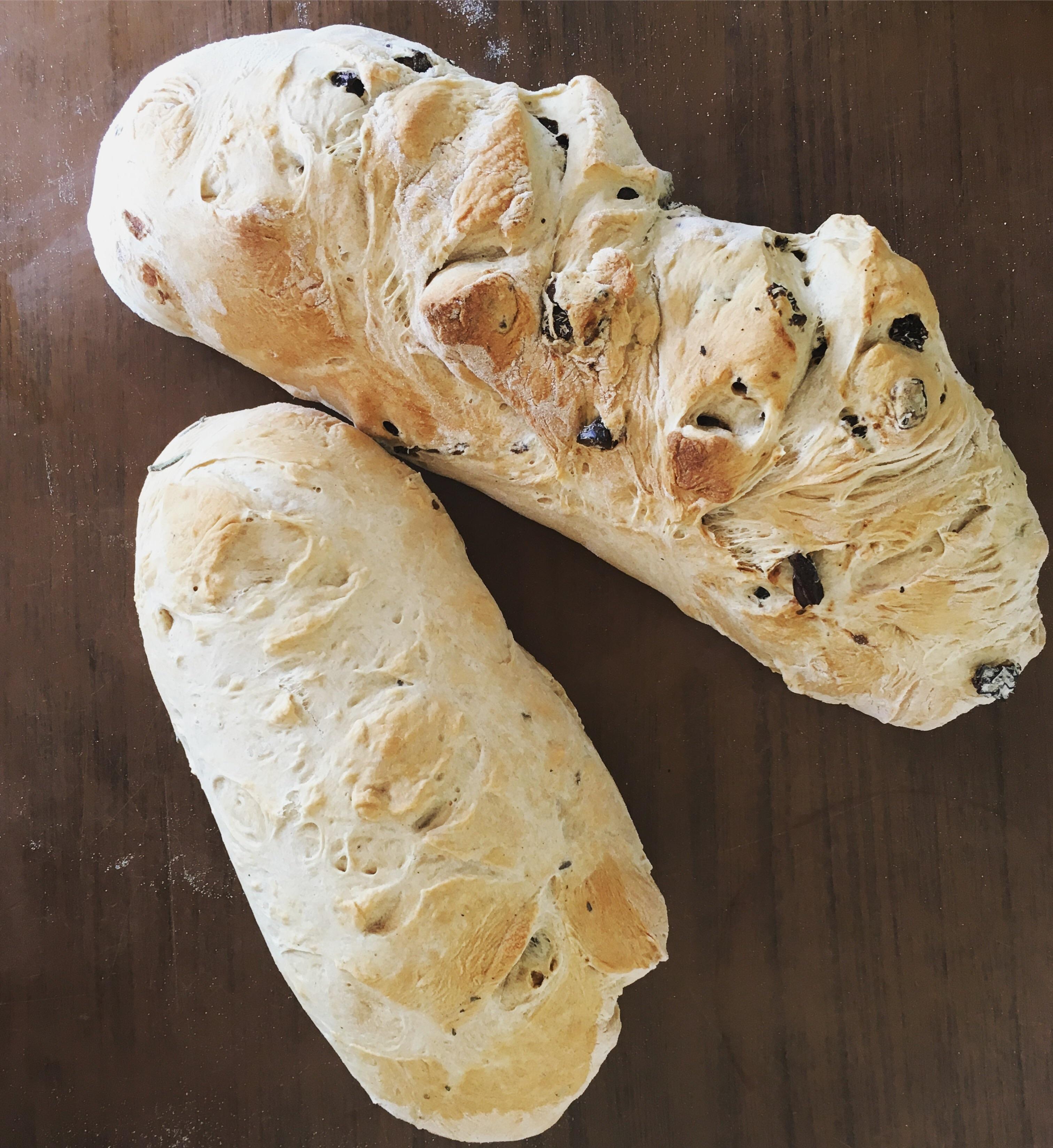 My first attempt at making bread! Sundried tomato loaf and a rosemary