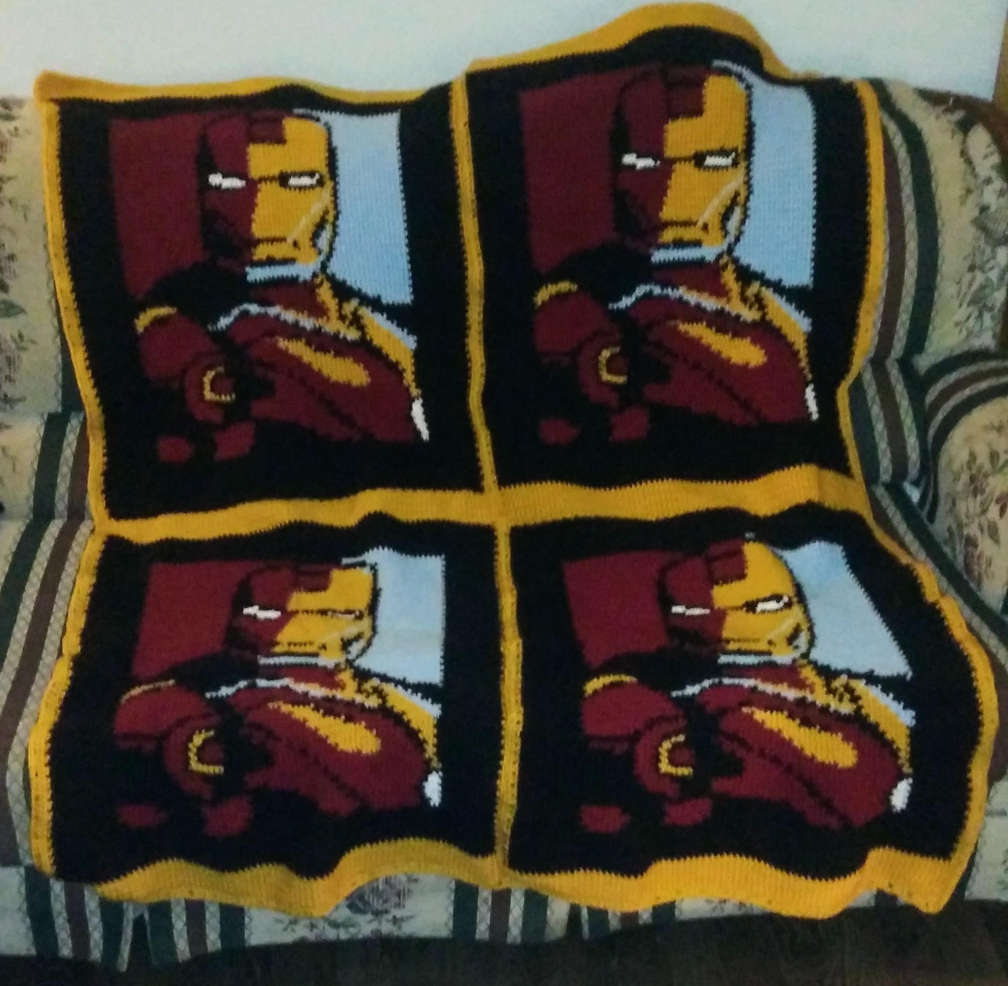 Iron man blanket in SC for an order I made a few months back. r/crochet