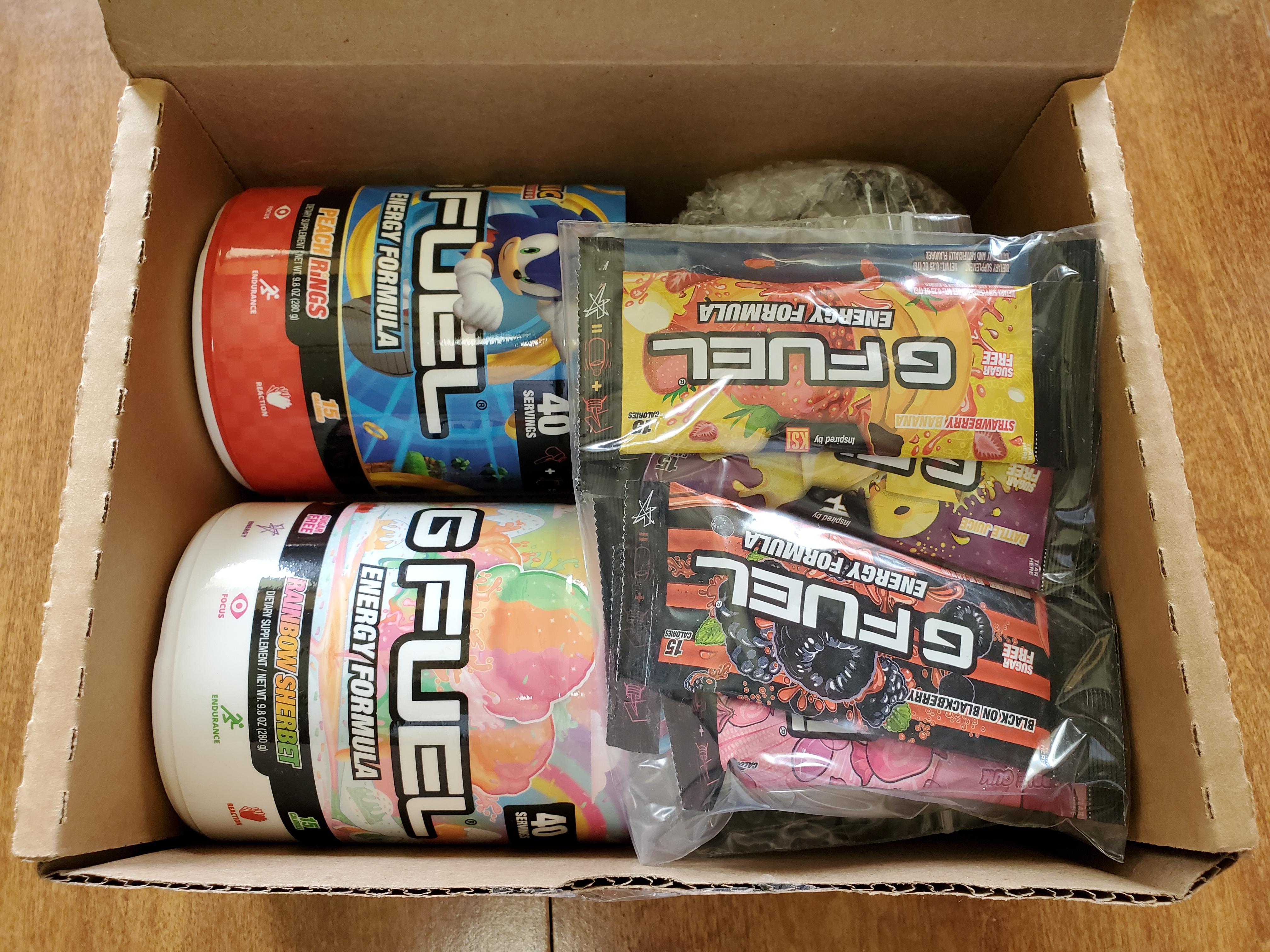 My first ever order of GFuel has arrived. Can't wait to try it! r/GFUEL