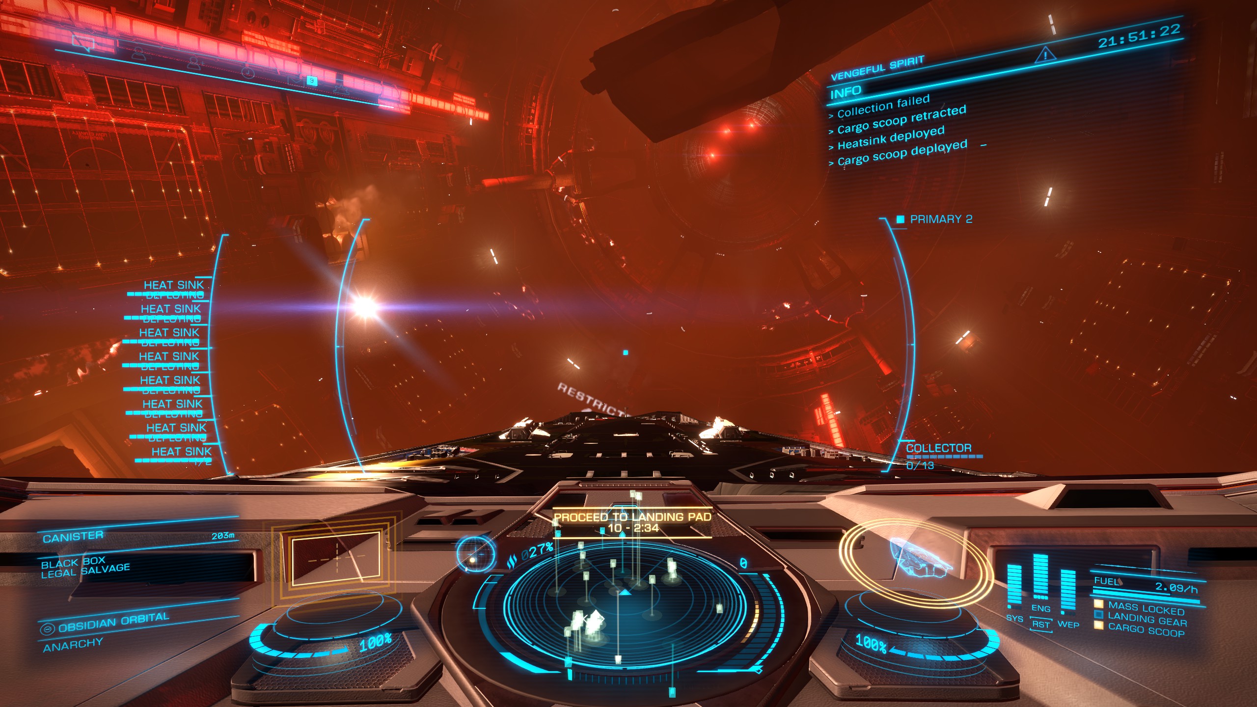 Damaged stations have loads of escape pods and back boxes for the CG