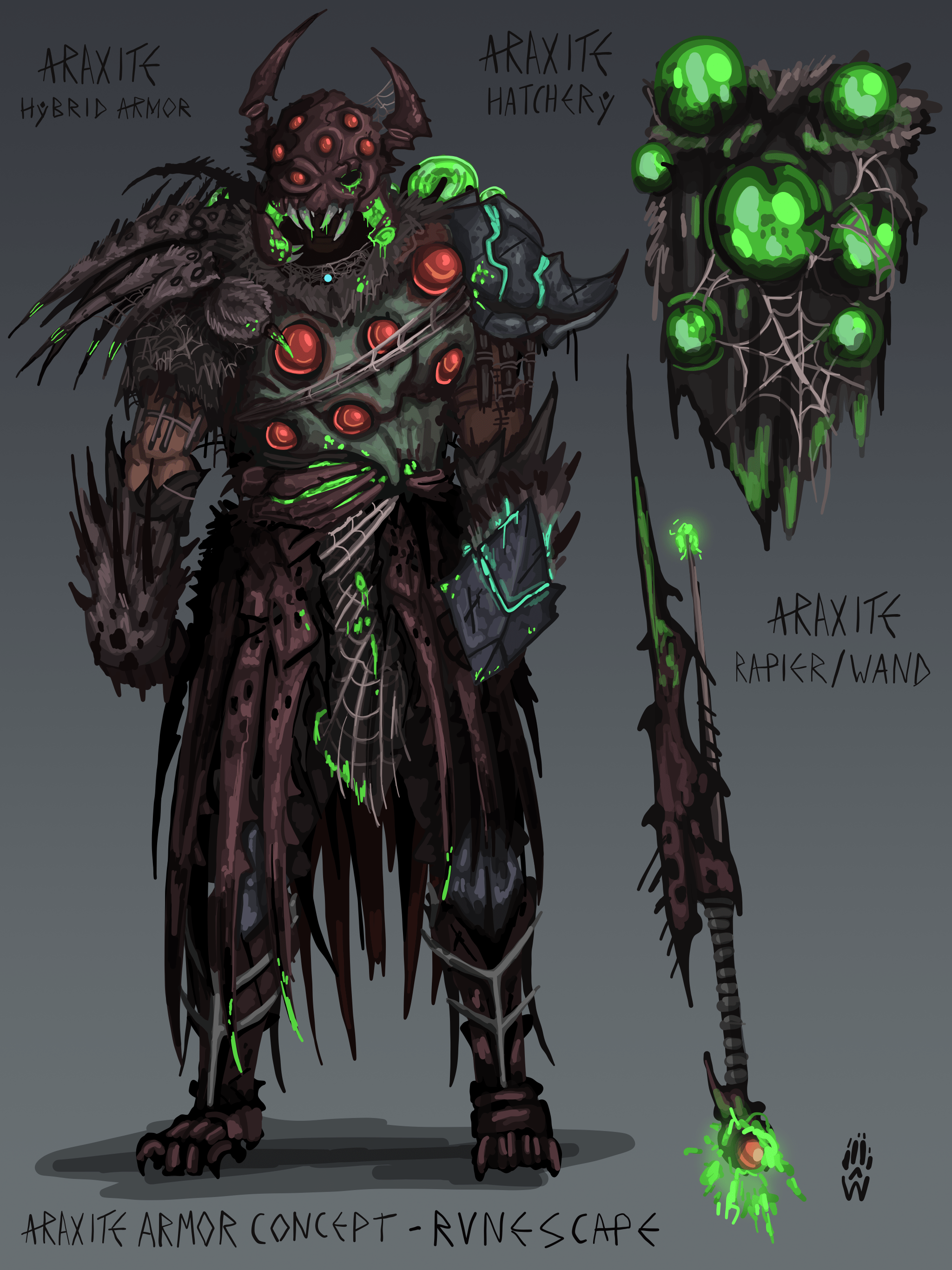 ARAXITE Hybrid armor Concept (Mage Melee) r/runescape