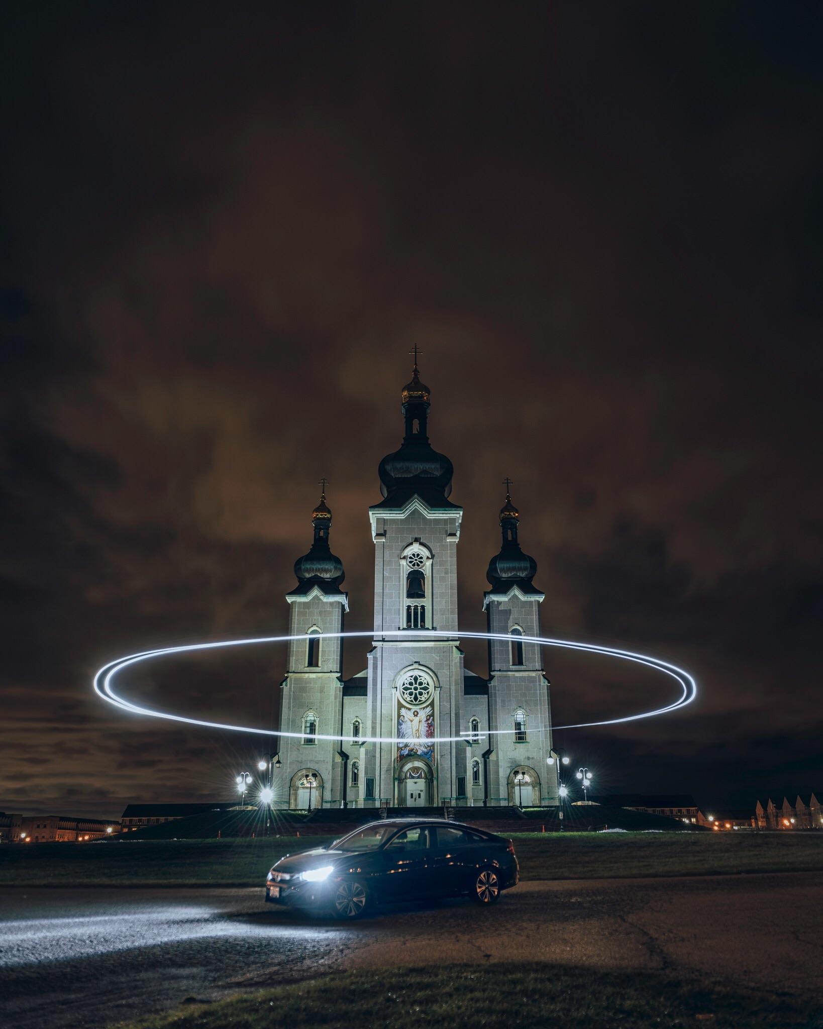 Light painting over my car with my drone[OC] r/pics