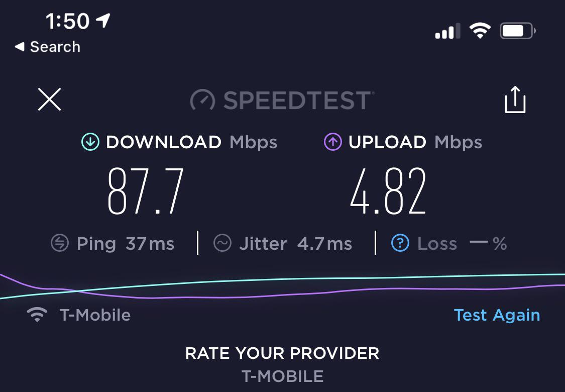 TMobile Home Polson Montana Ping is crazy good. Upload