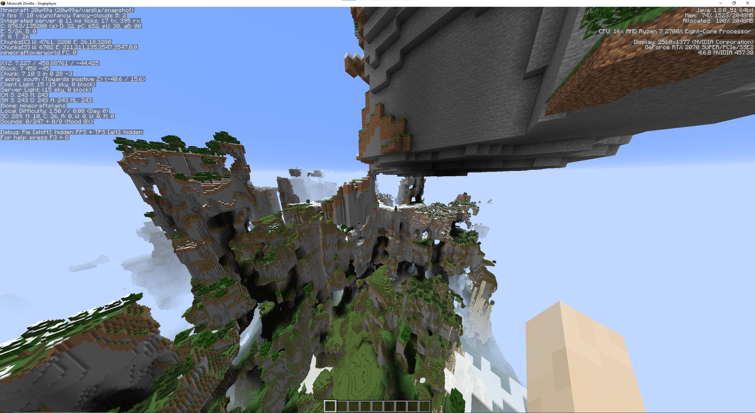 It's possible to increase the world height limit in 20w49a now r