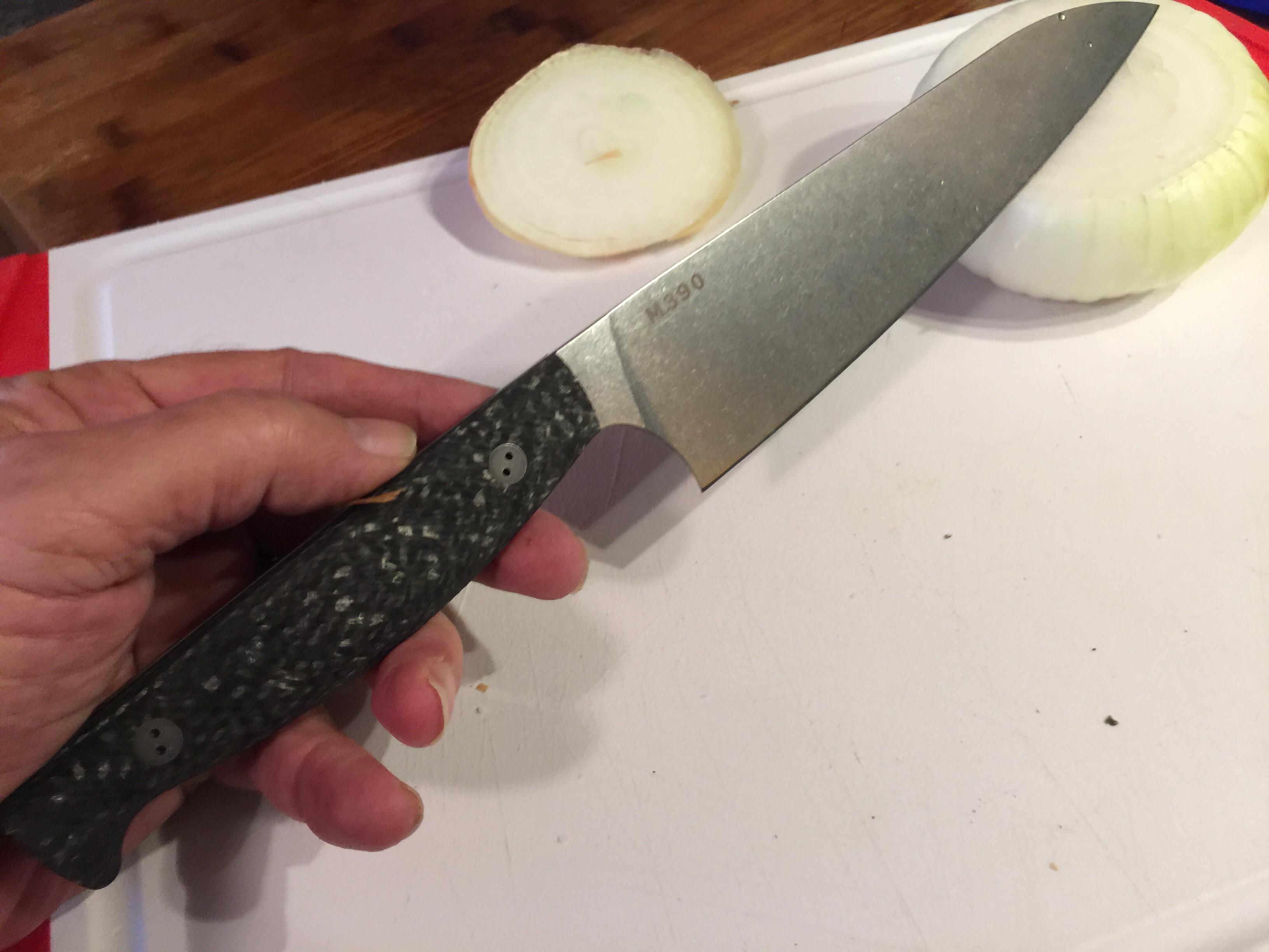This Bradford Chef knife is a killer slicer in m390. And that carbon fiber chefknives