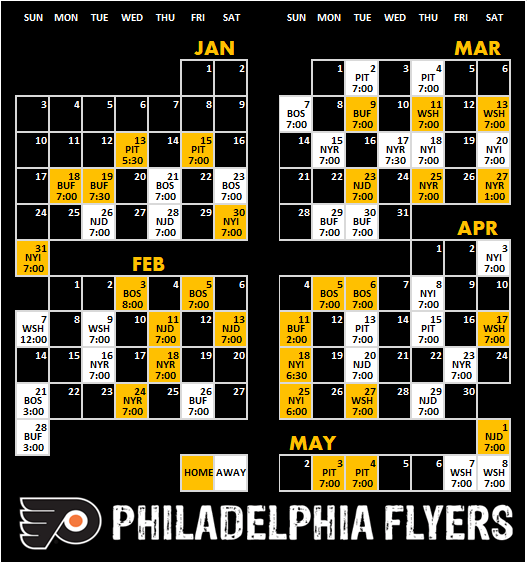 Philadelphia Flyers 2020-21 Schedule. GO FLYERS! : r/Flyers