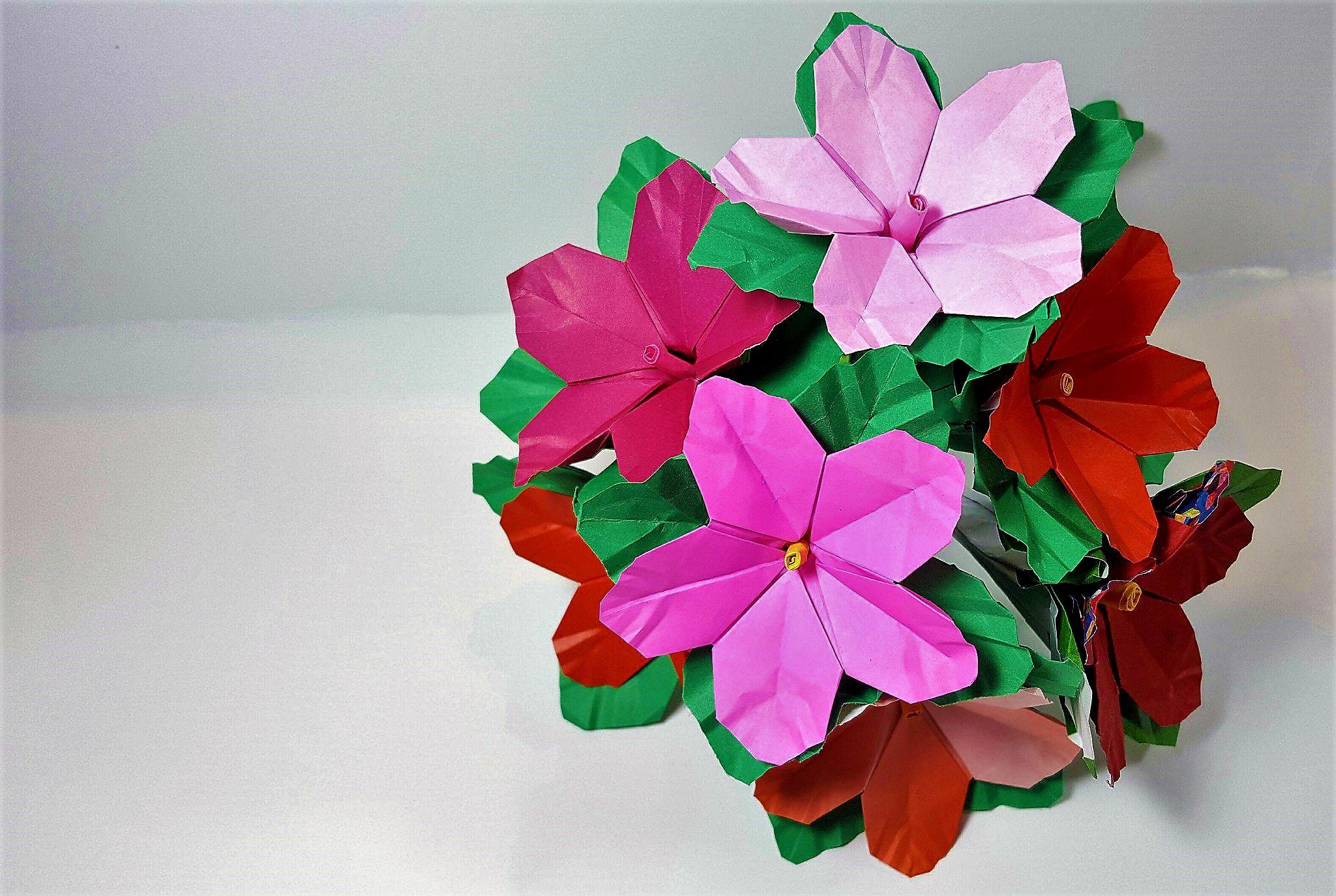 ORIGAMI AZALEA FLOWER Folded By Me origami