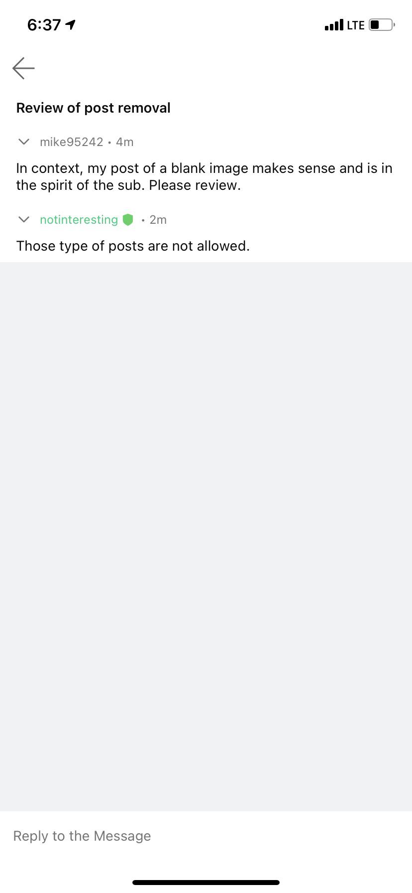 My post was removed. Here’s why. notinteresting