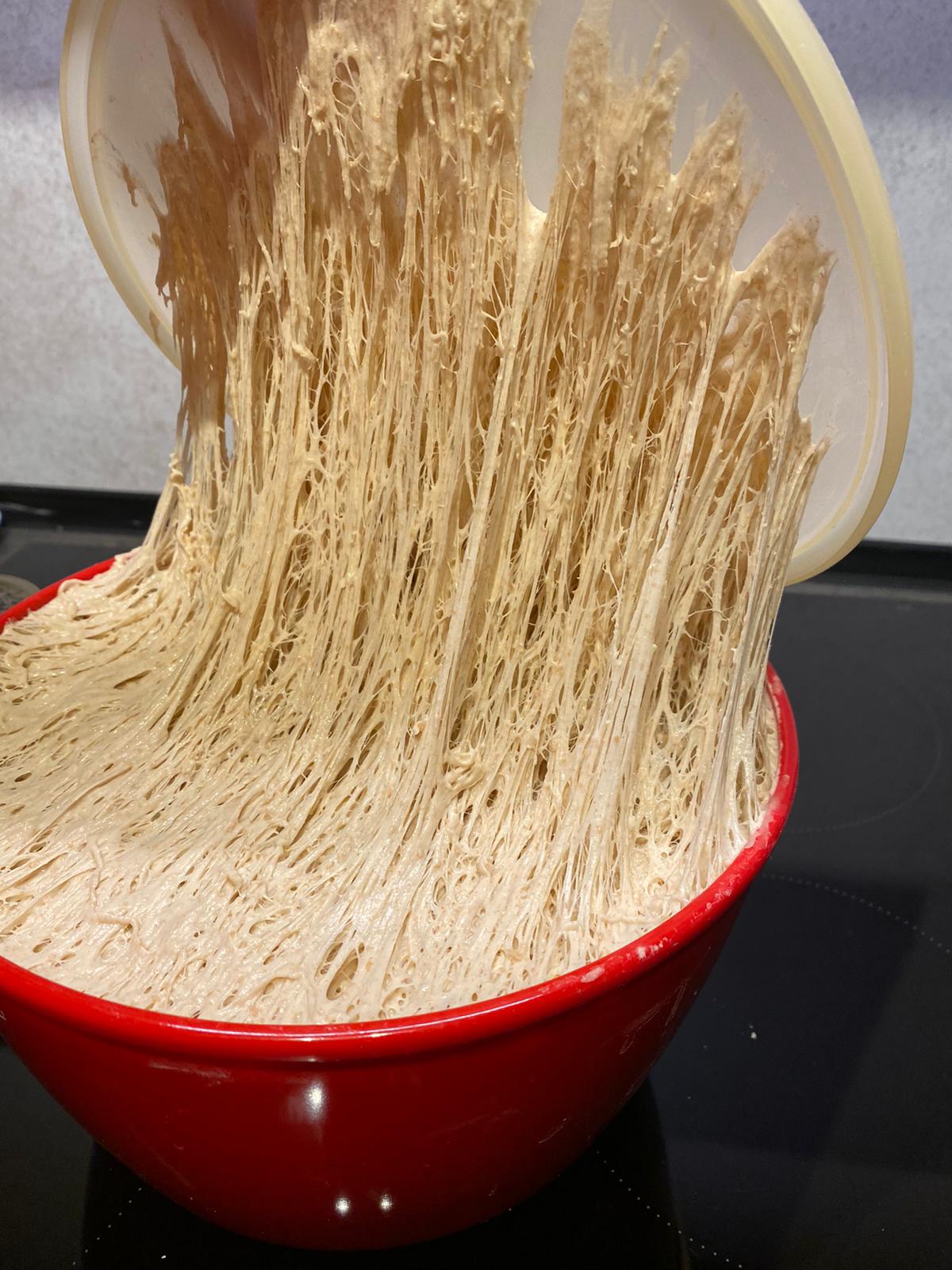 Satisfying gluten strands after bulk fermentation r/Sourdough