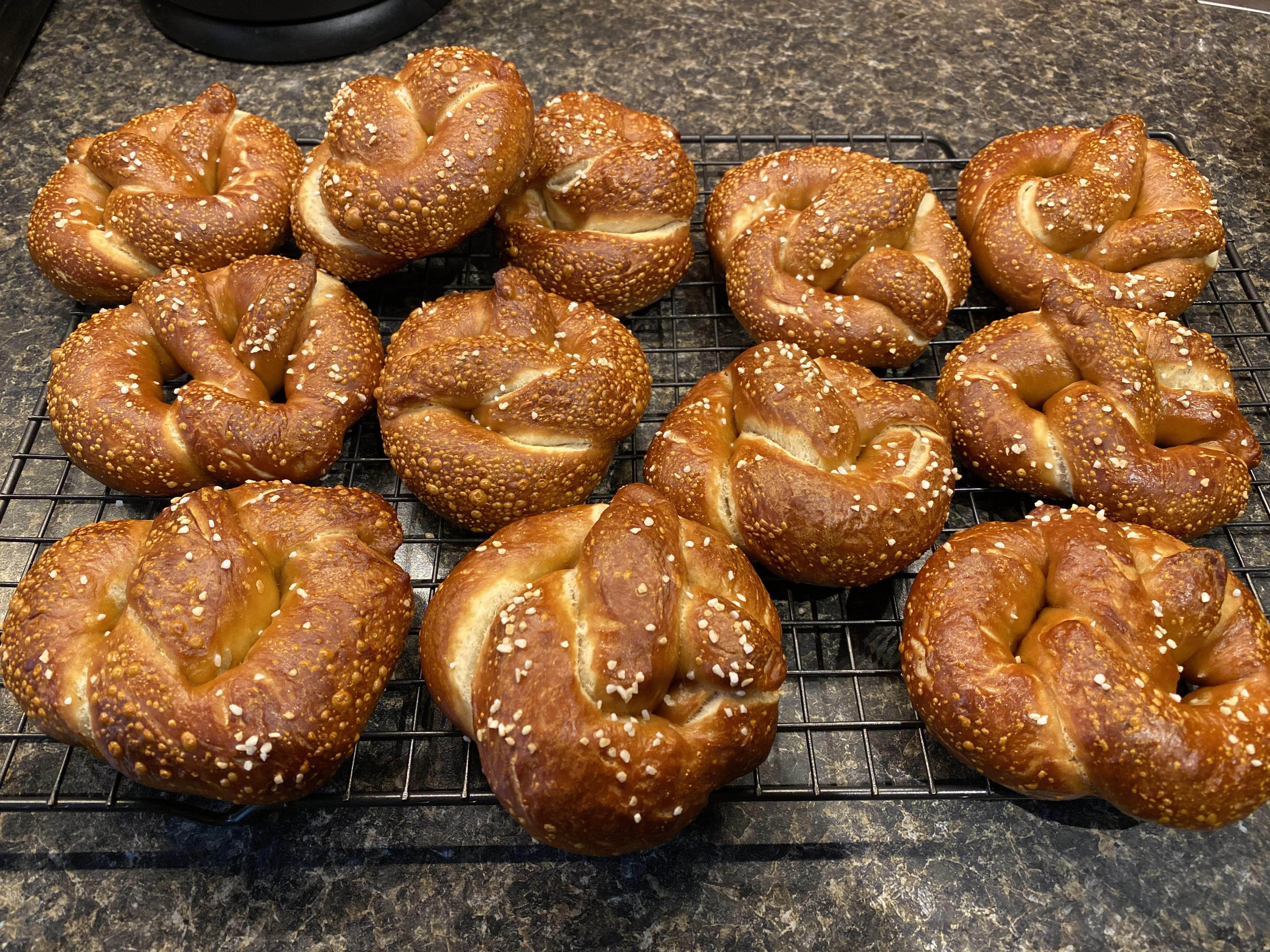 Made pretzels for the first time. Dipped in a lye solution too