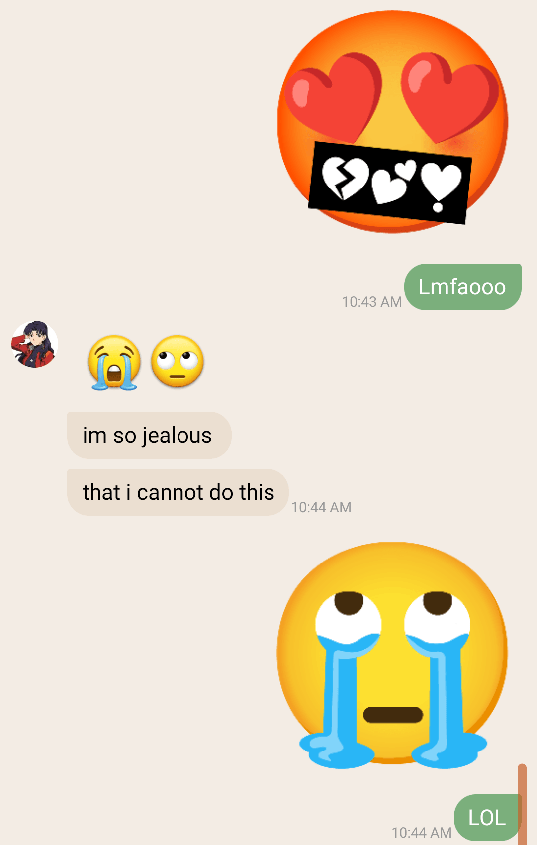 I just found out you can combine two emojis together (mostly just faces