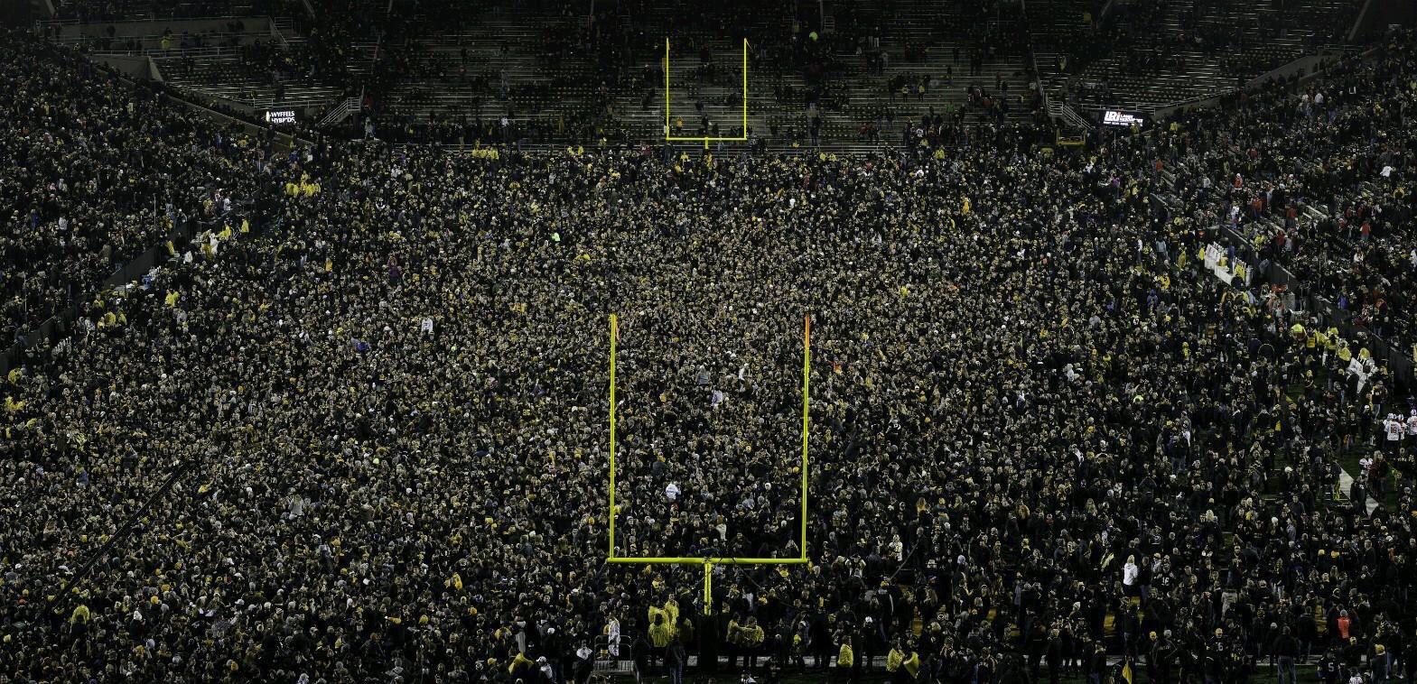 Iowa had a black field for their blackout game vs Ohio State r/sports