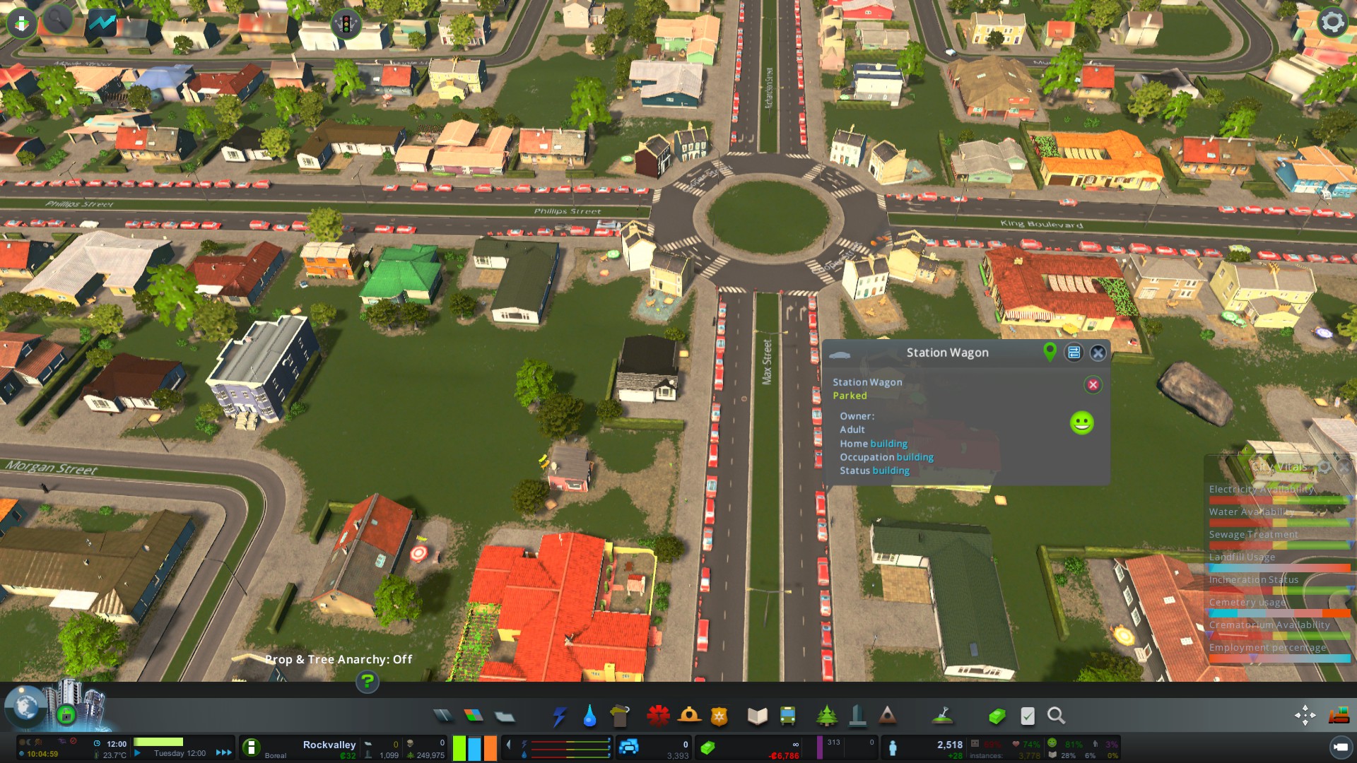 All the cars are red, with no owners, filling all my parking spots with