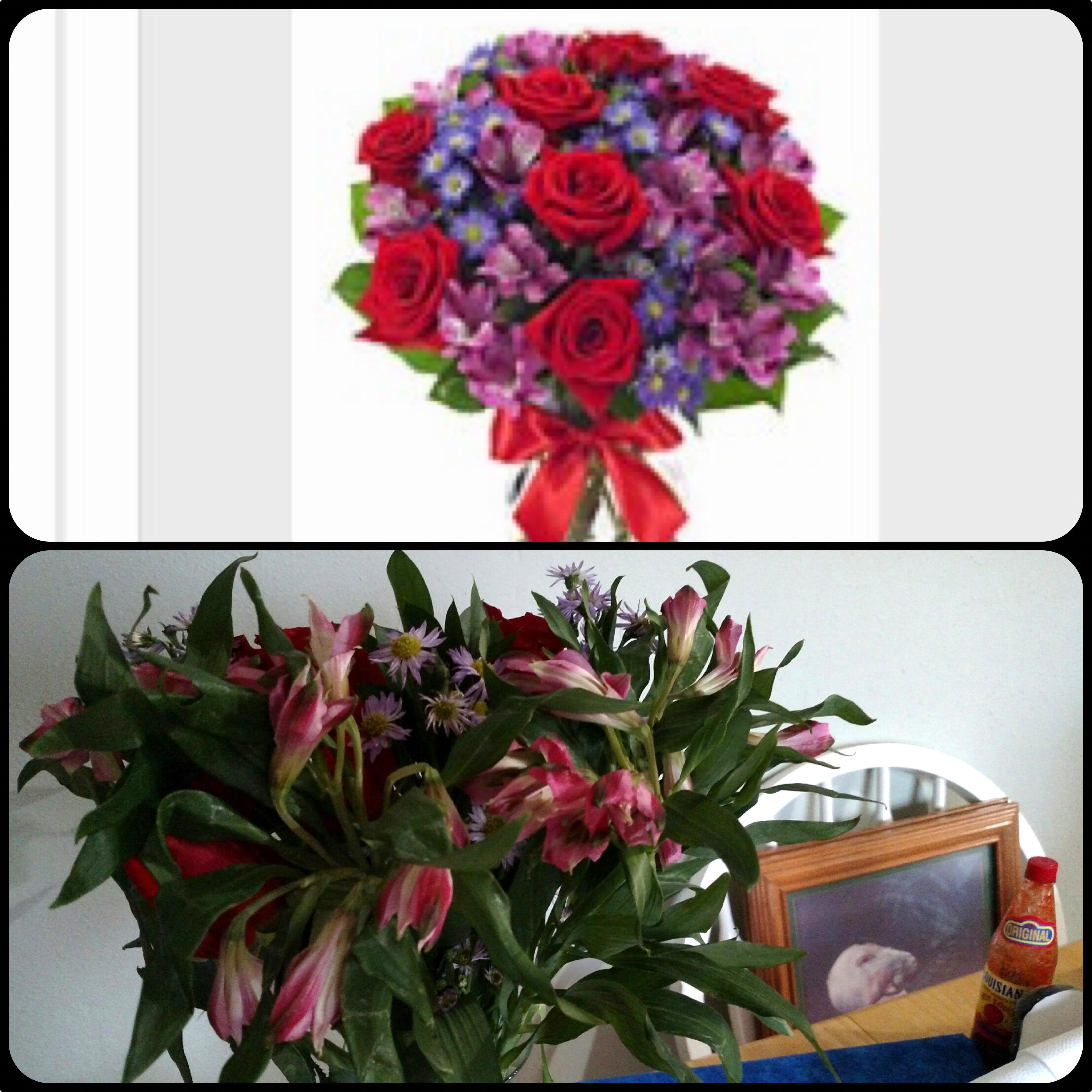 Flowers sent to my mom for Mother's Day vs. what the website showed
