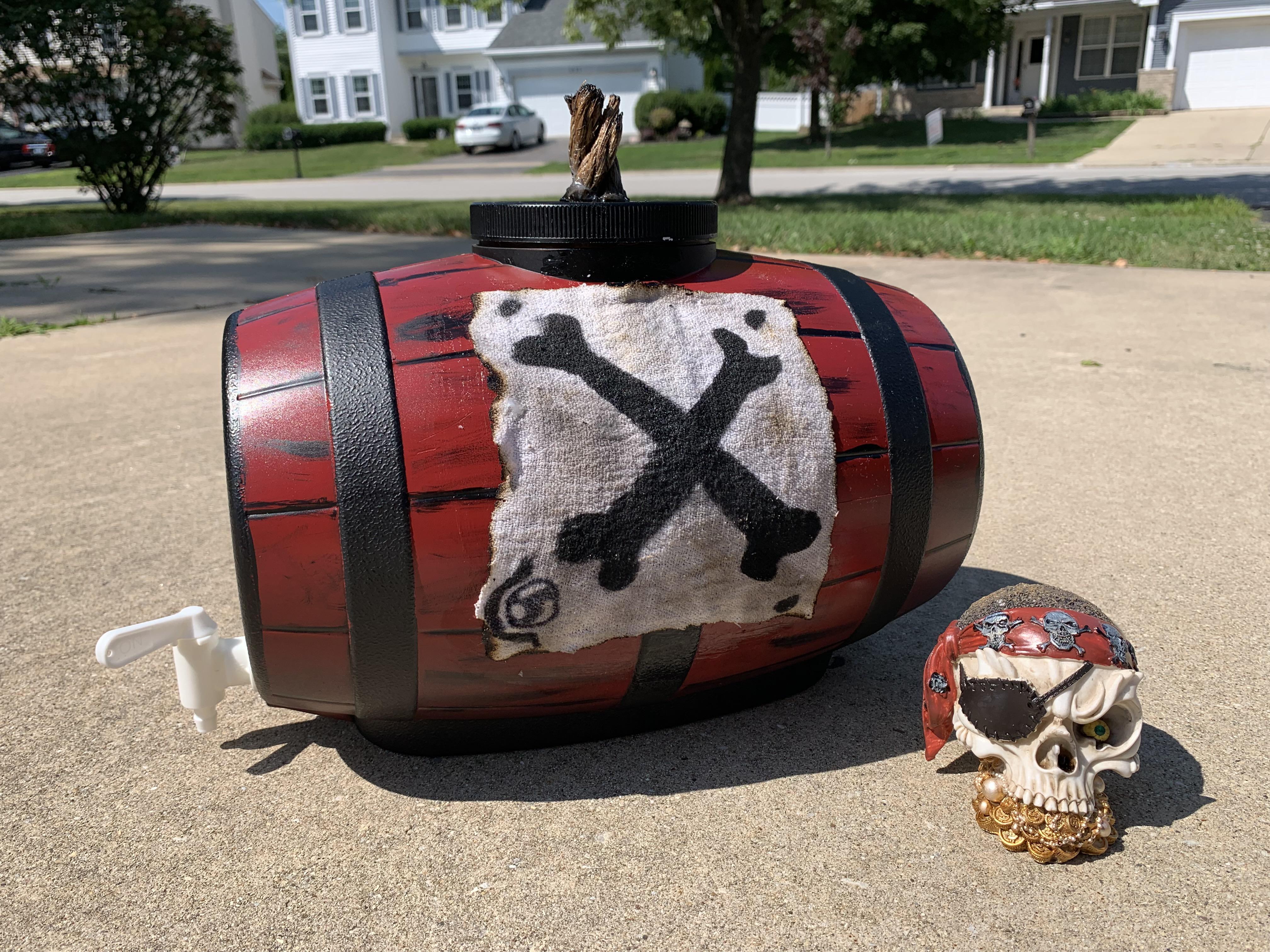 Homemade powder keg beverage dispenser r/Seaofthieves