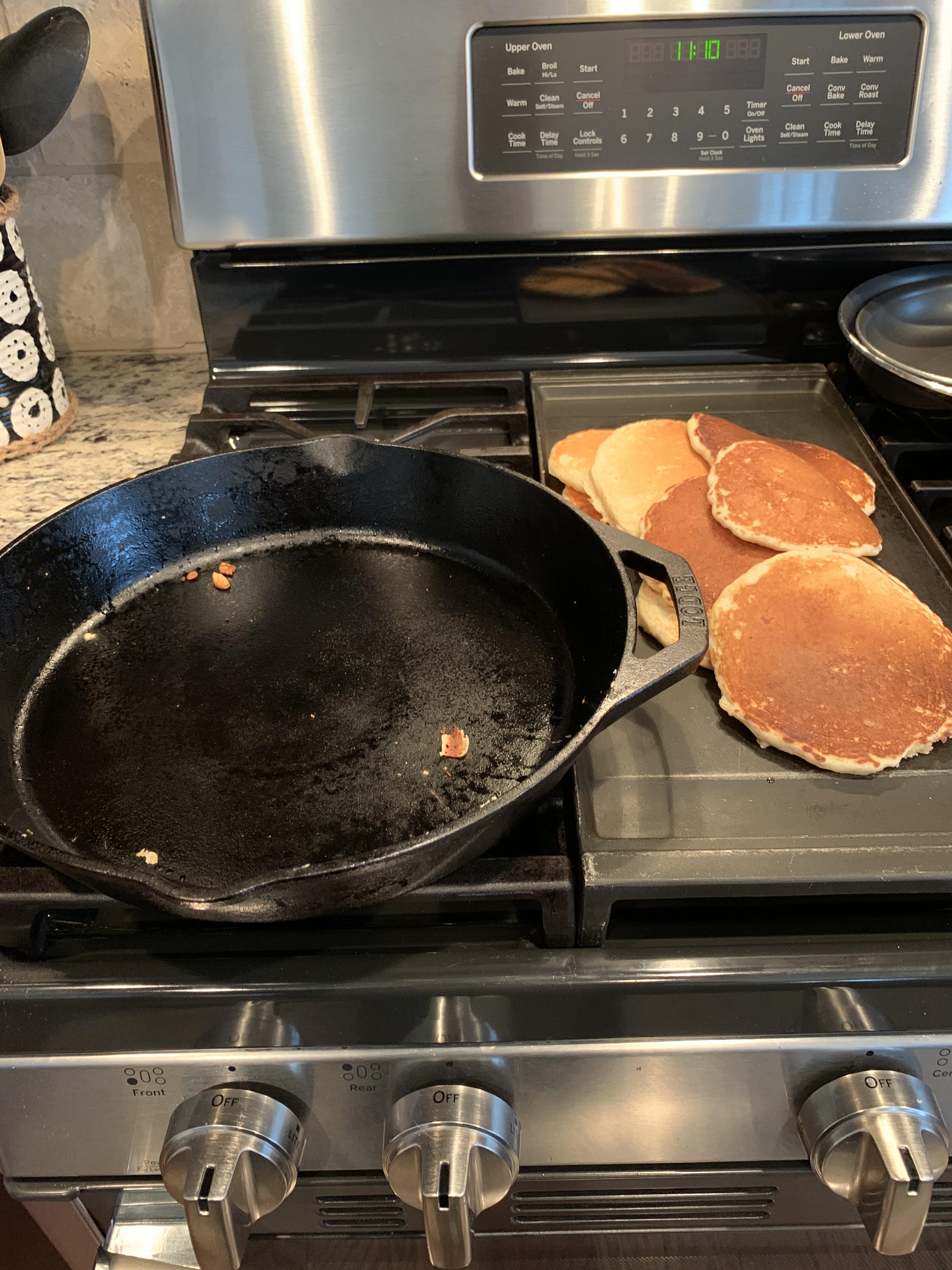 My beautiful pan made beautiful pancakes! Still have some uneven heating issues, but only