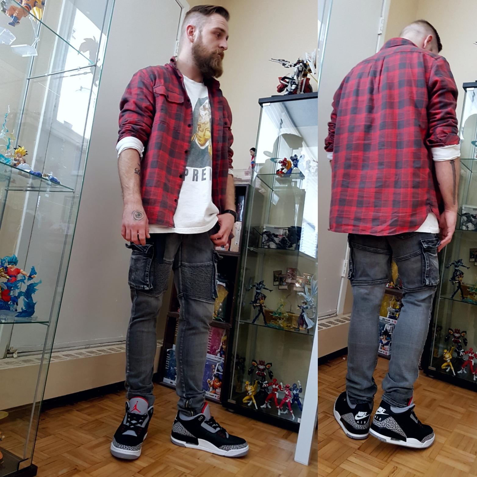 Red, Grey, and White. Air Jordan 3 Black Cement. r/SneakerFits