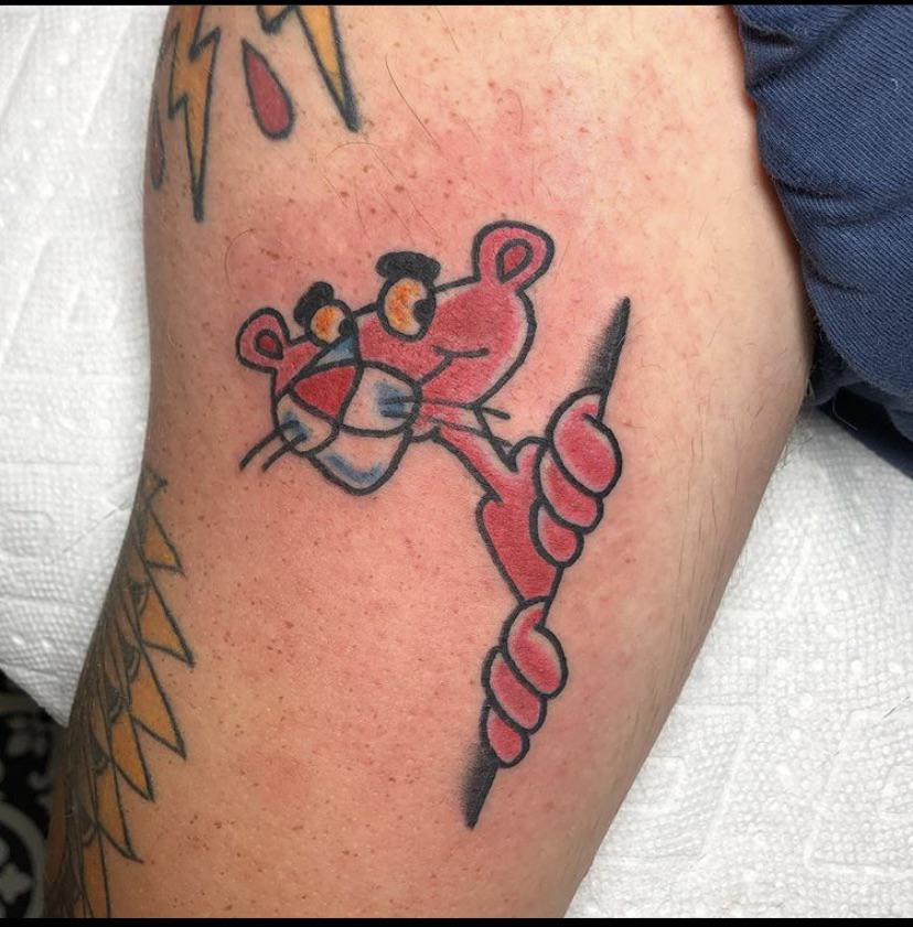 Pink Panther / Greg DeHoot Punkture Tattoo Raleigh , NC
