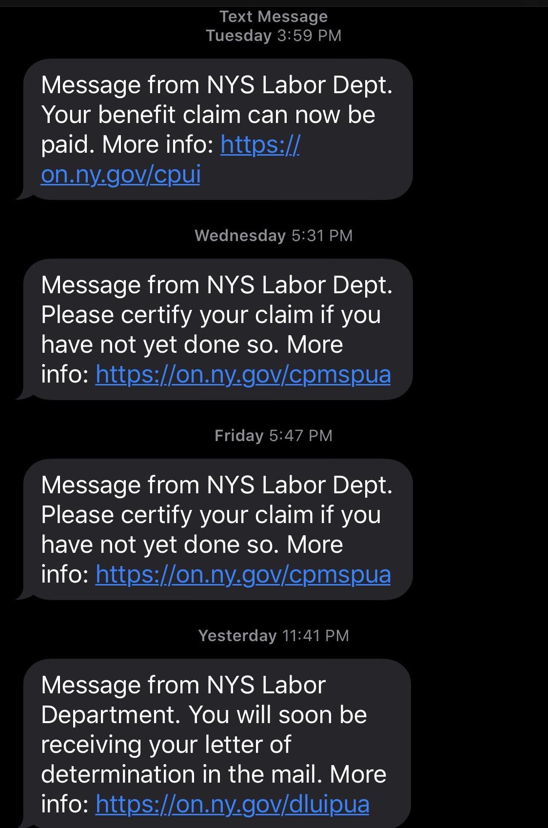 [New York] Unemployment Question This is the extent of my contact with