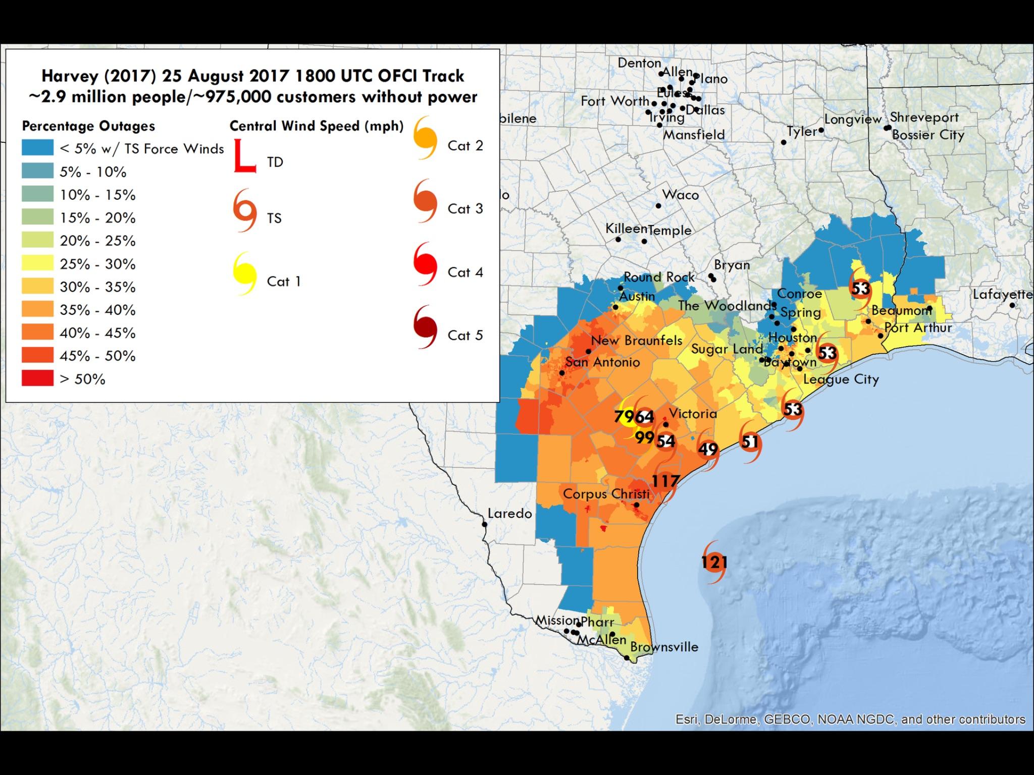 A forecast of power outages. r/houston