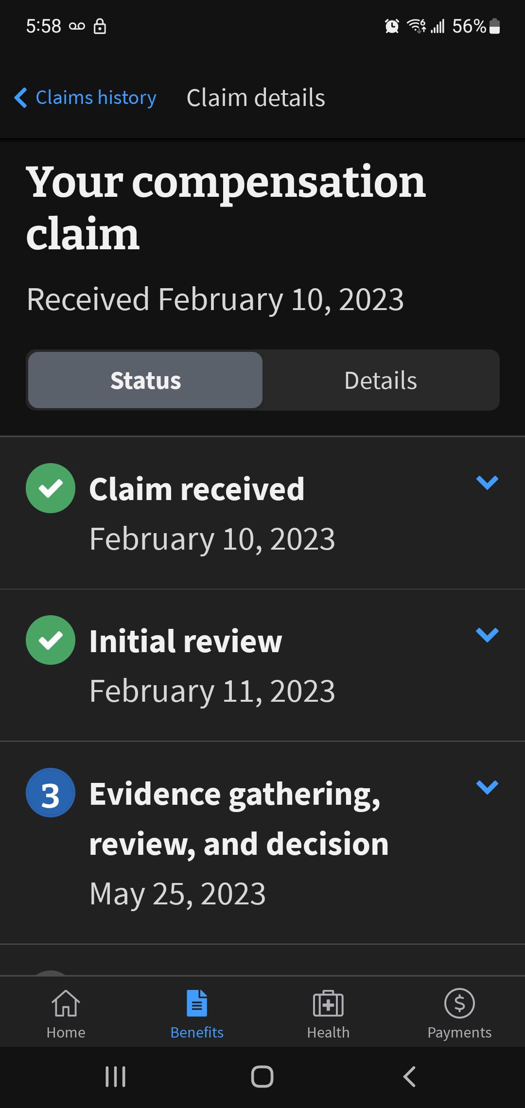 VA claim status r/VeteransBenefits