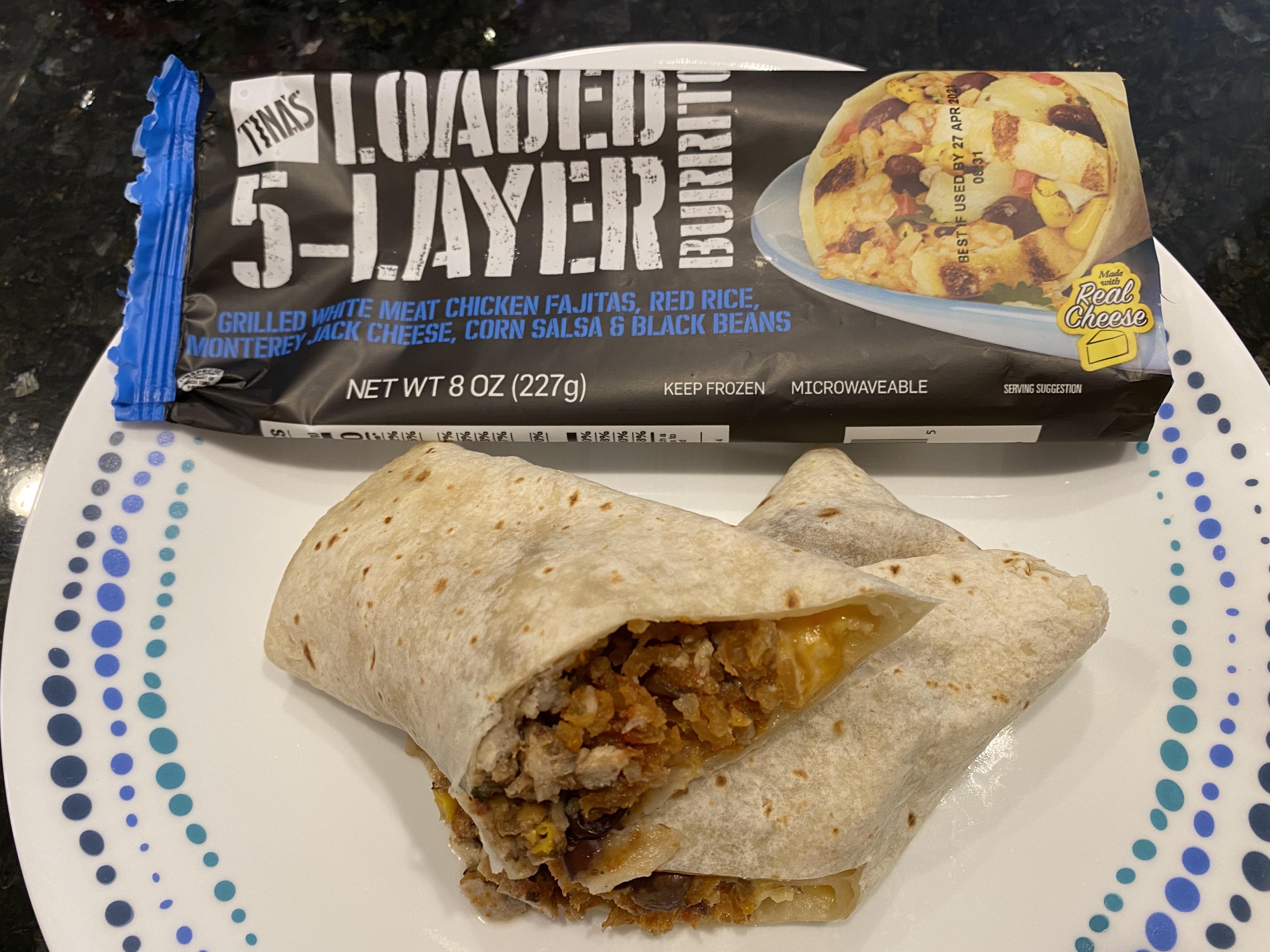 Tina's Loaded 5Layer Burrito Grilled White Meat Chicken Fajitas (6/10