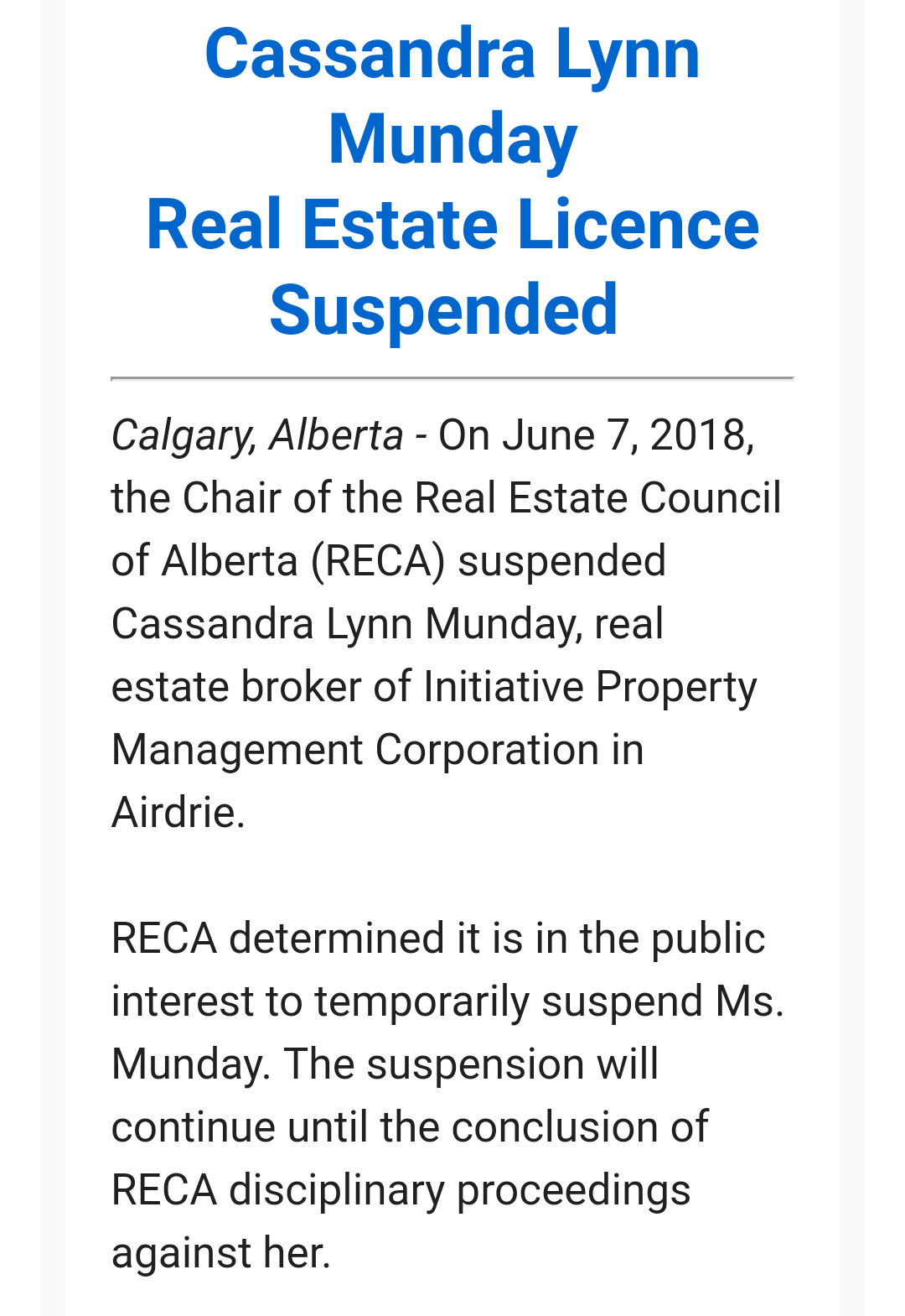 Initiative Property Management (release by RECA). r/Calgary
