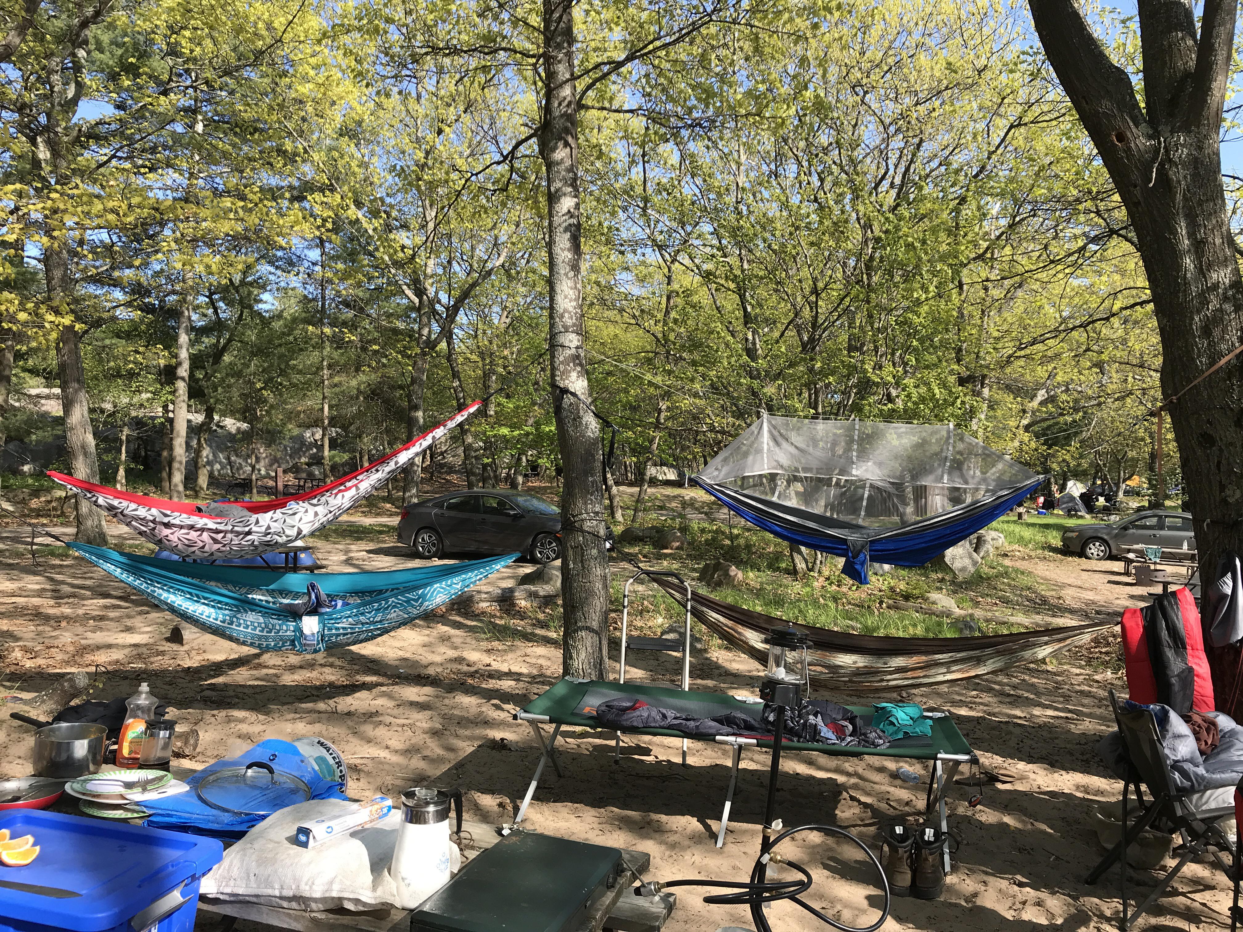 Our sleeping arrangement for camping this weekend r/Hammocks