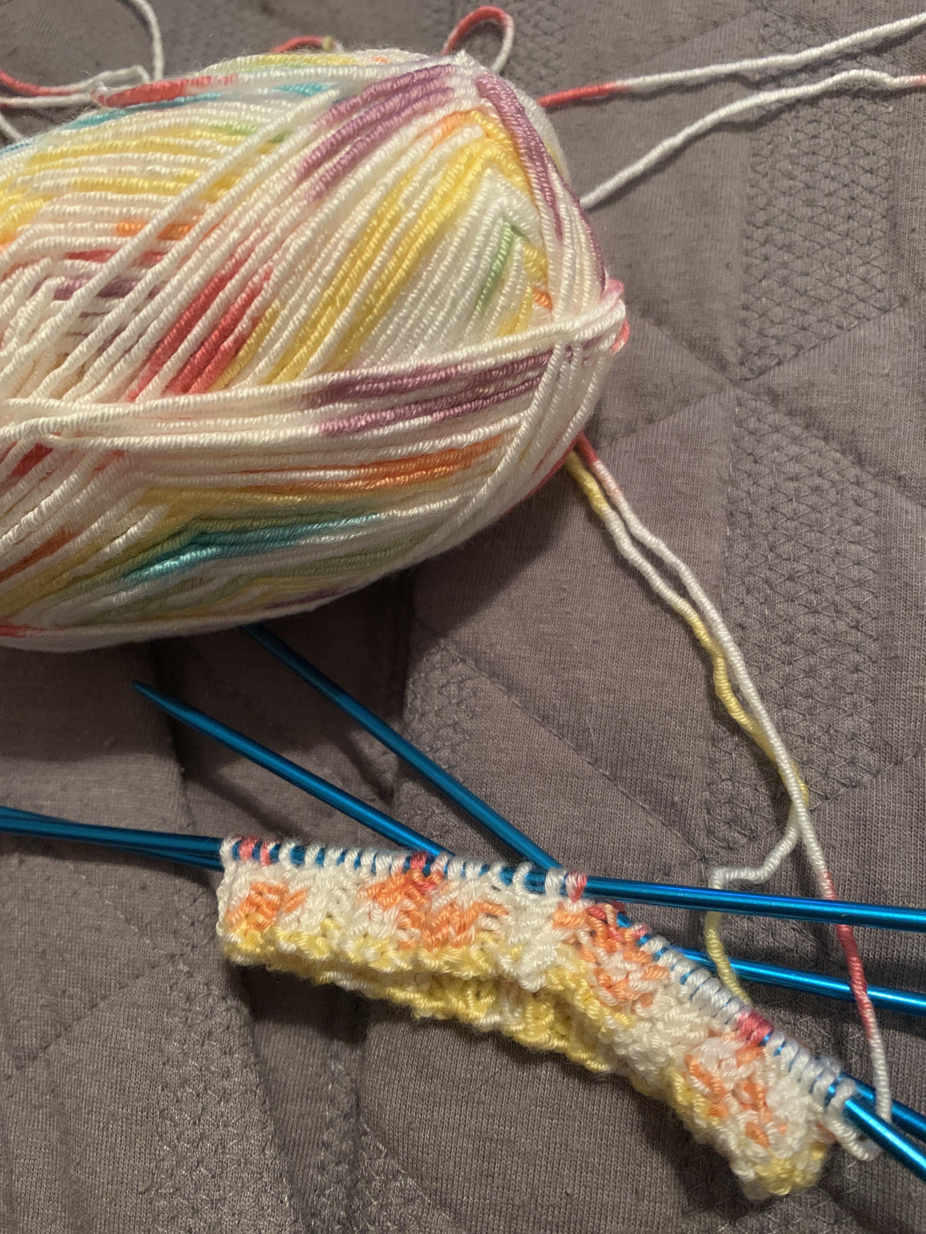 Started my first pair of successful socks on dpns. Let’s see how the