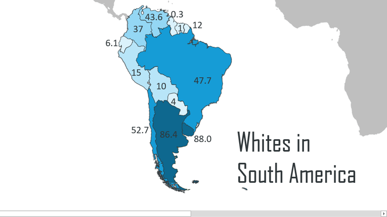 White Map Of South America