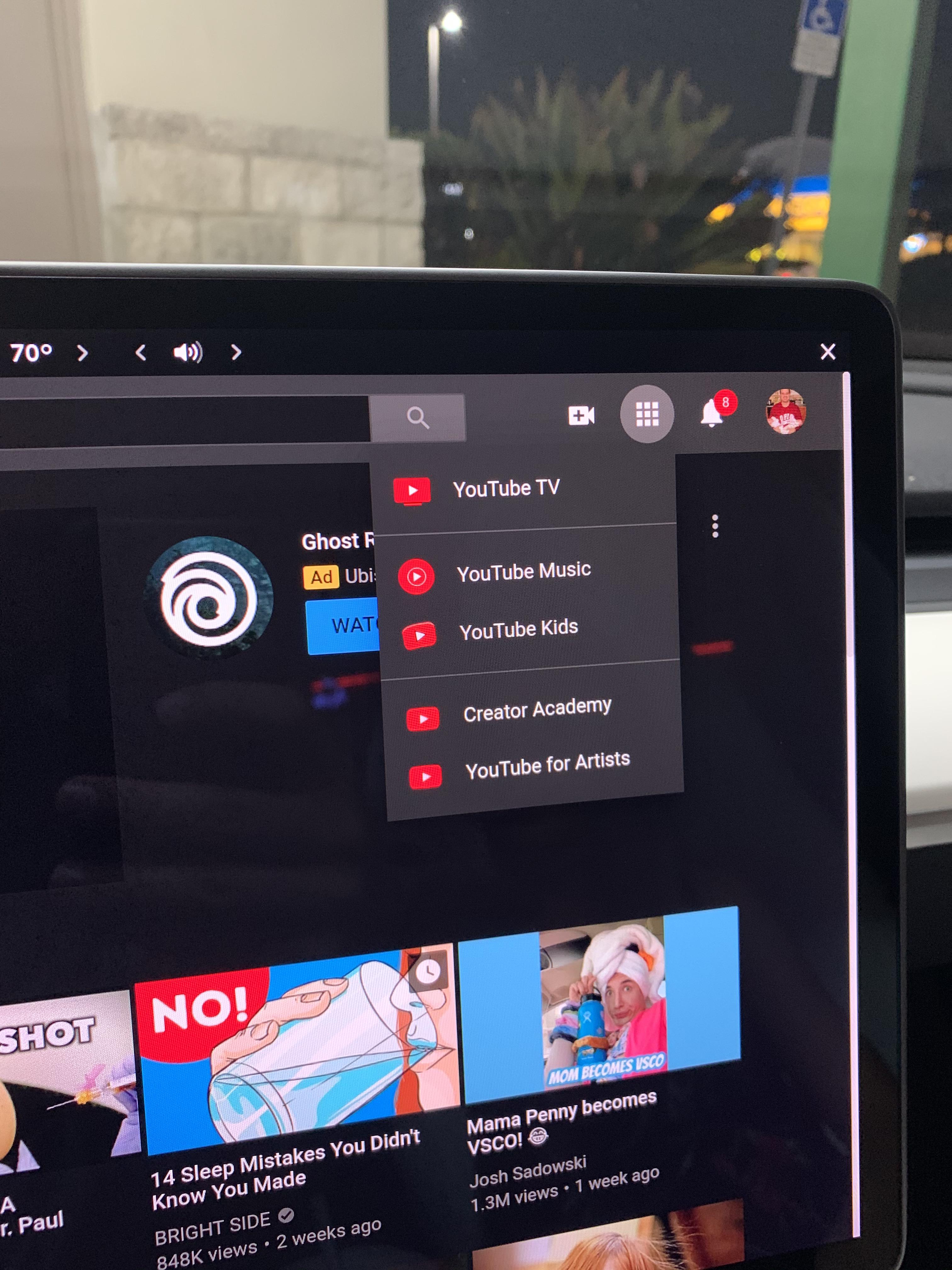 Easy Live TV w/YouTubeTV from the YouTube App!! teslamotors