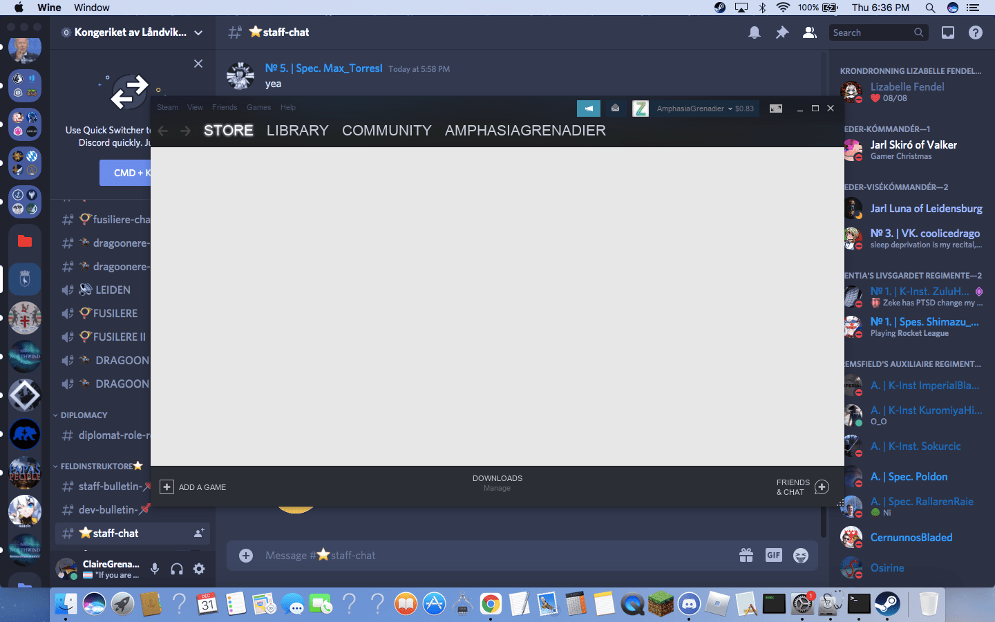 How do I fix the white blank screen on steam? (Using wine steam btw