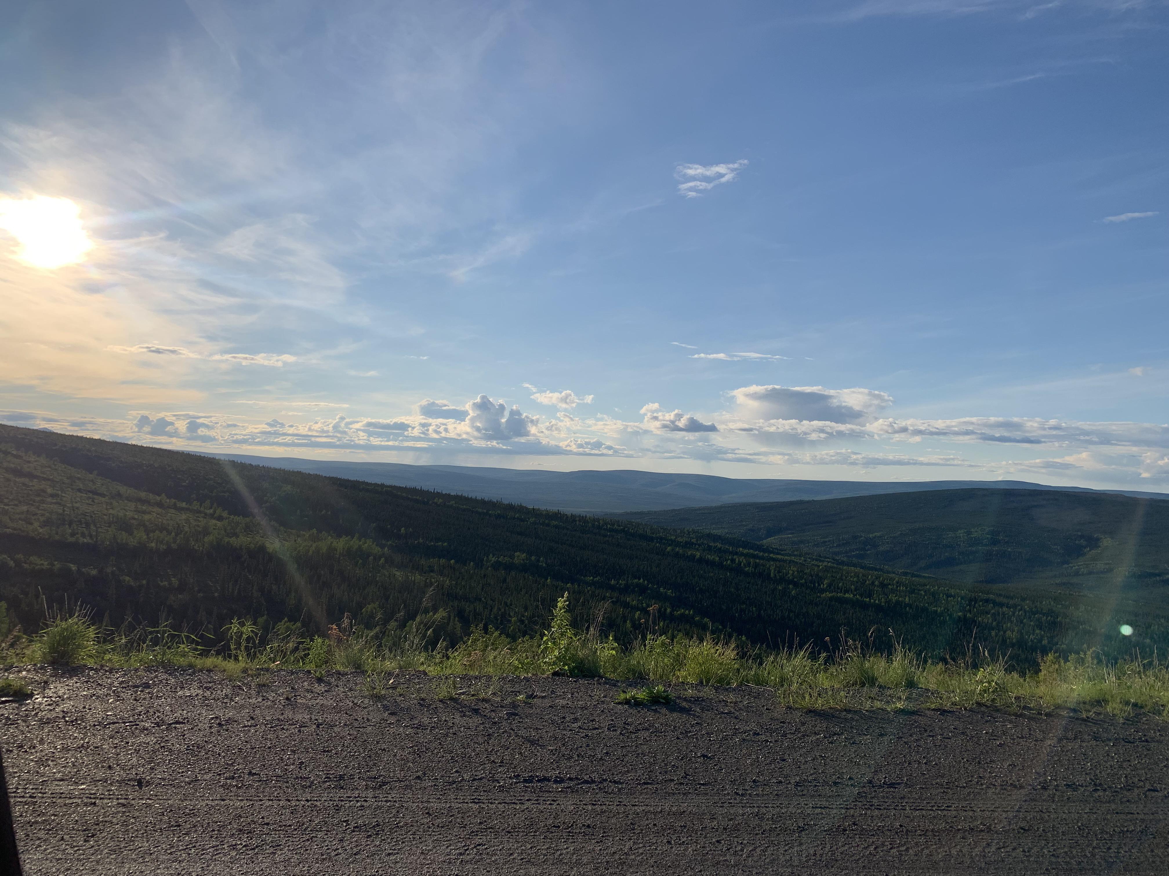 Elliott Highway near Minto, AK. 6/26 at 10pm. Nice drive from Fairbanks