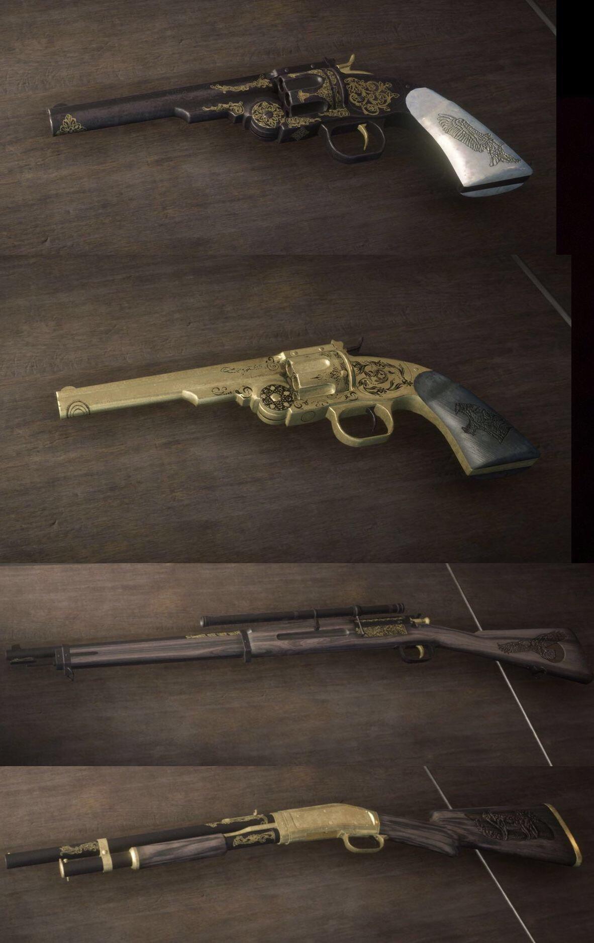 My go to weapons all customized r/reddeadredemption